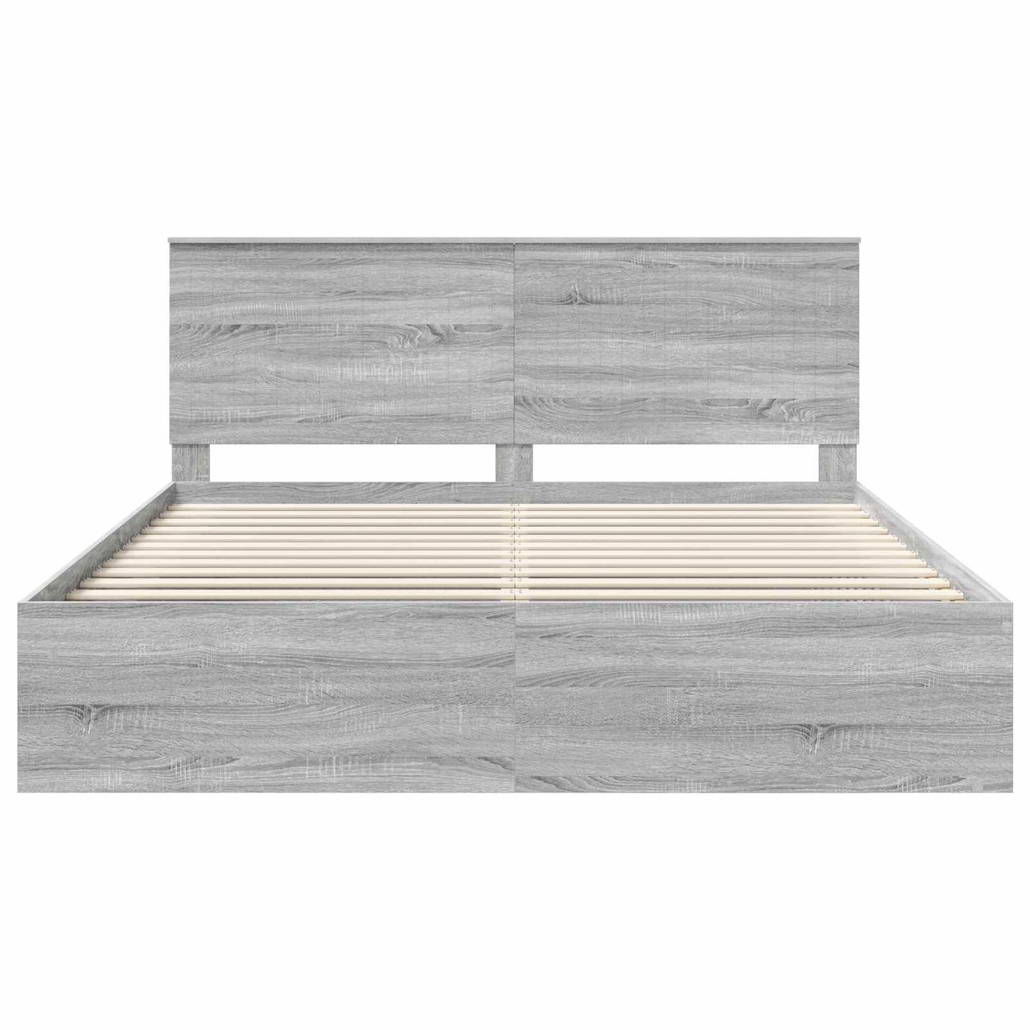Sengestamme med hodegjerde Grå Sonoma 200 x 200 cm Massiv furu