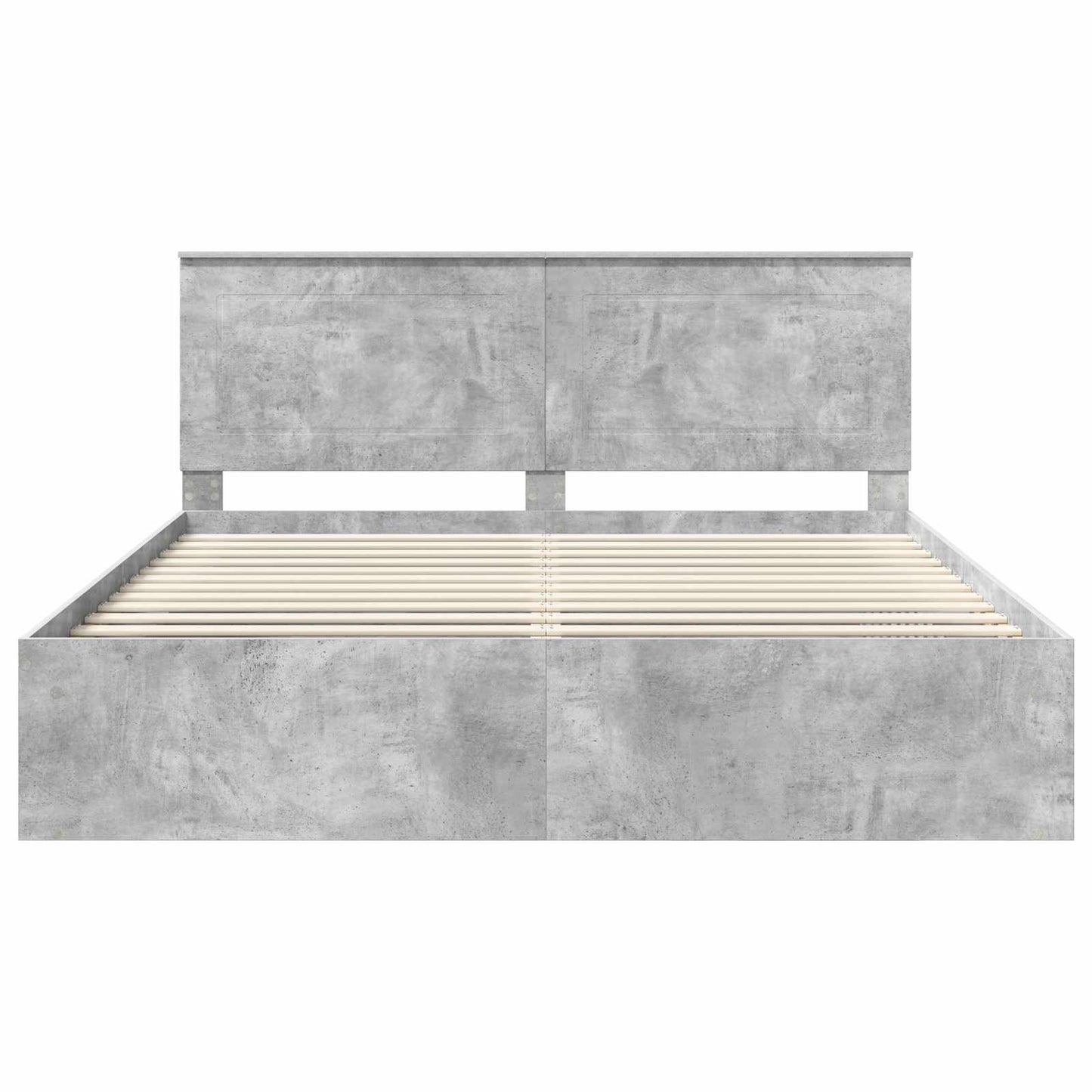 Sengestamme med hodegjerde Betong 180 x 200 cm Massiv furu