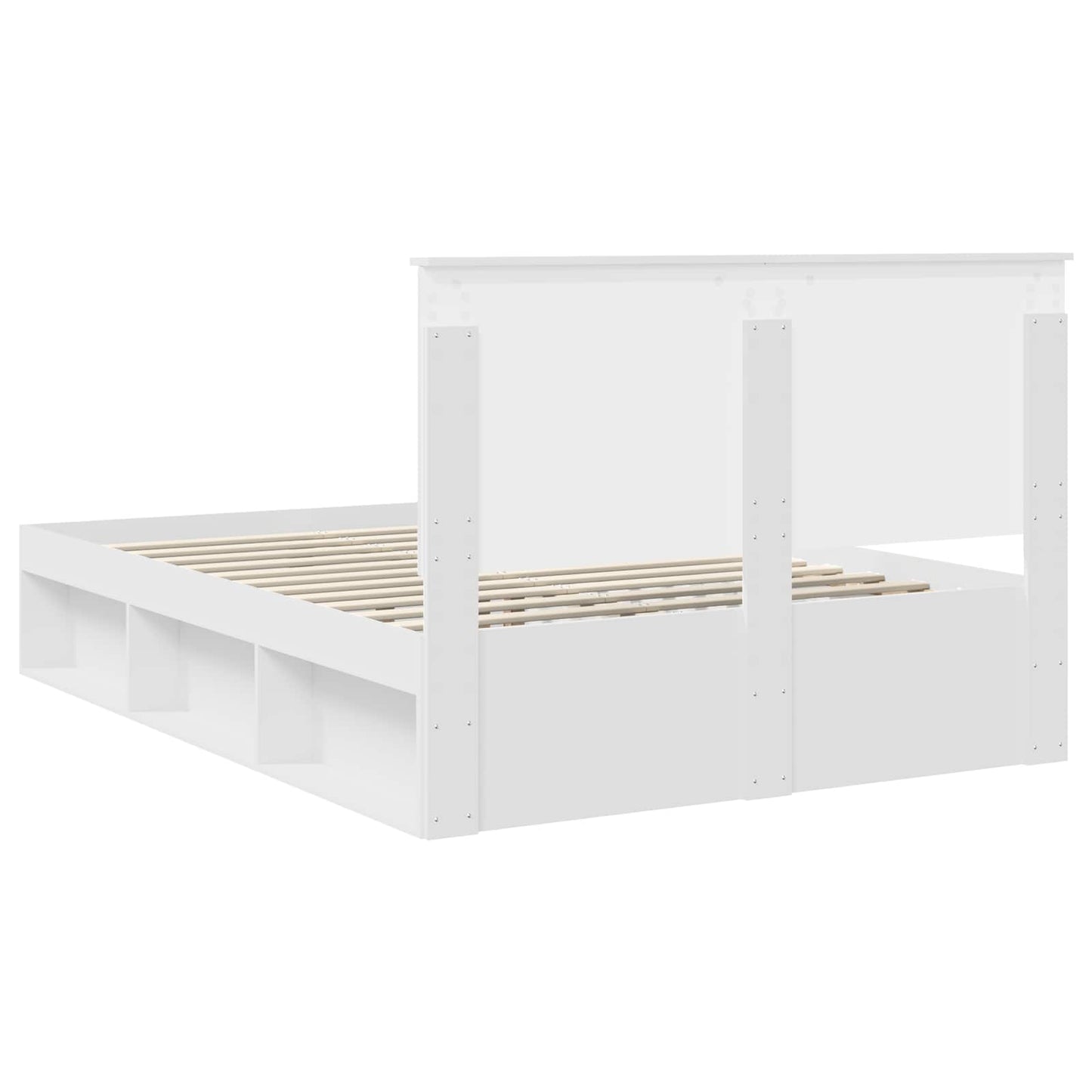 Sengestamme med hodegjerde Hvit 150 x 200 cm Massiv furu