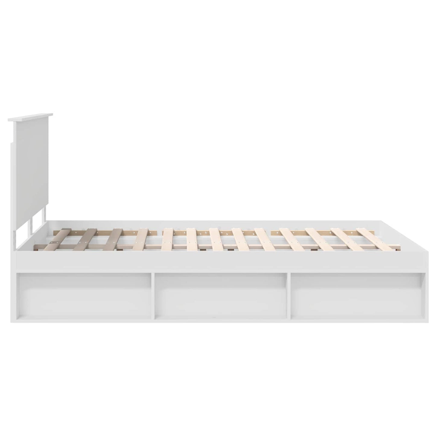 Sengestamme med hodegjerde Hvit 150 x 200 cm Massiv furu