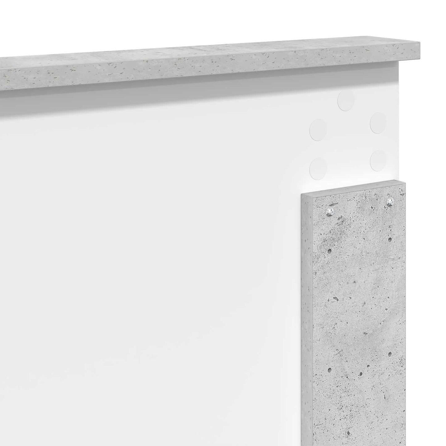 Sengestamme med hodegjerde Betonggrå 150 x 200 cm Massiv furu