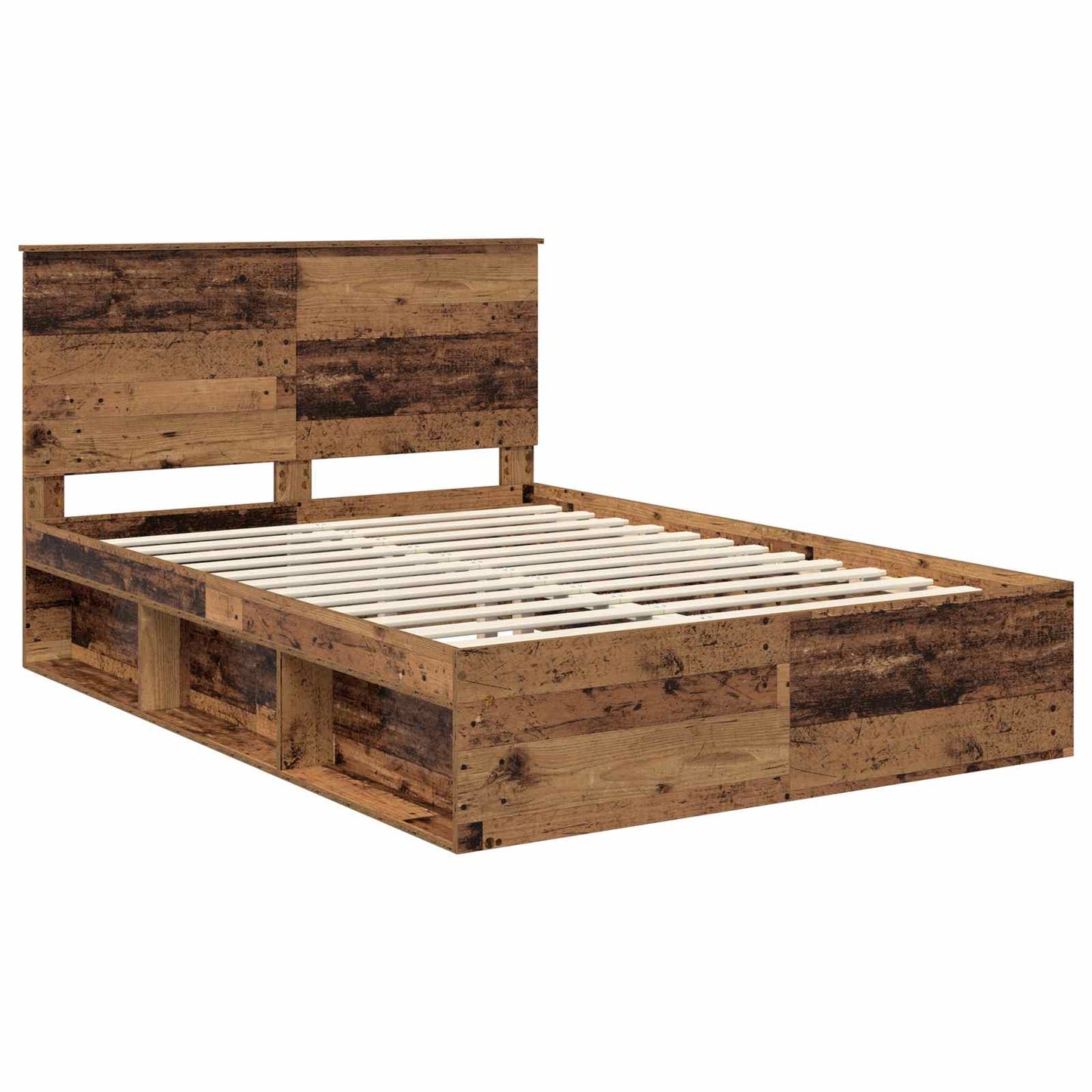 Sengestamme med hodegjerde Gammelt tre 150 x 200 cm Massiv furu