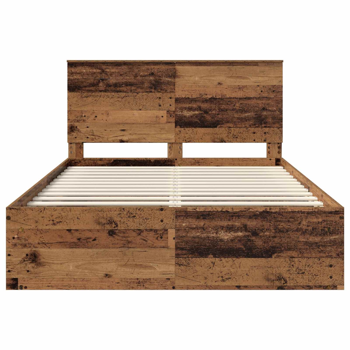 Sengestamme med hodegjerde Gammelt tre 150 x 200 cm Massiv furu