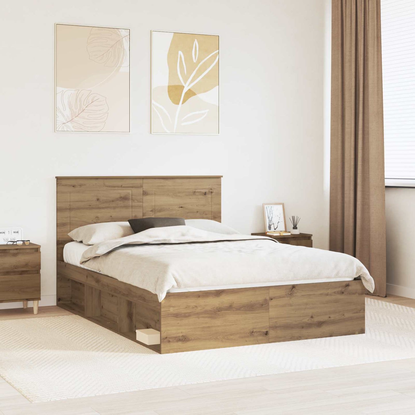 Sengestamme Kunstnerisk Eik 140 x 190 cm Massiv furu