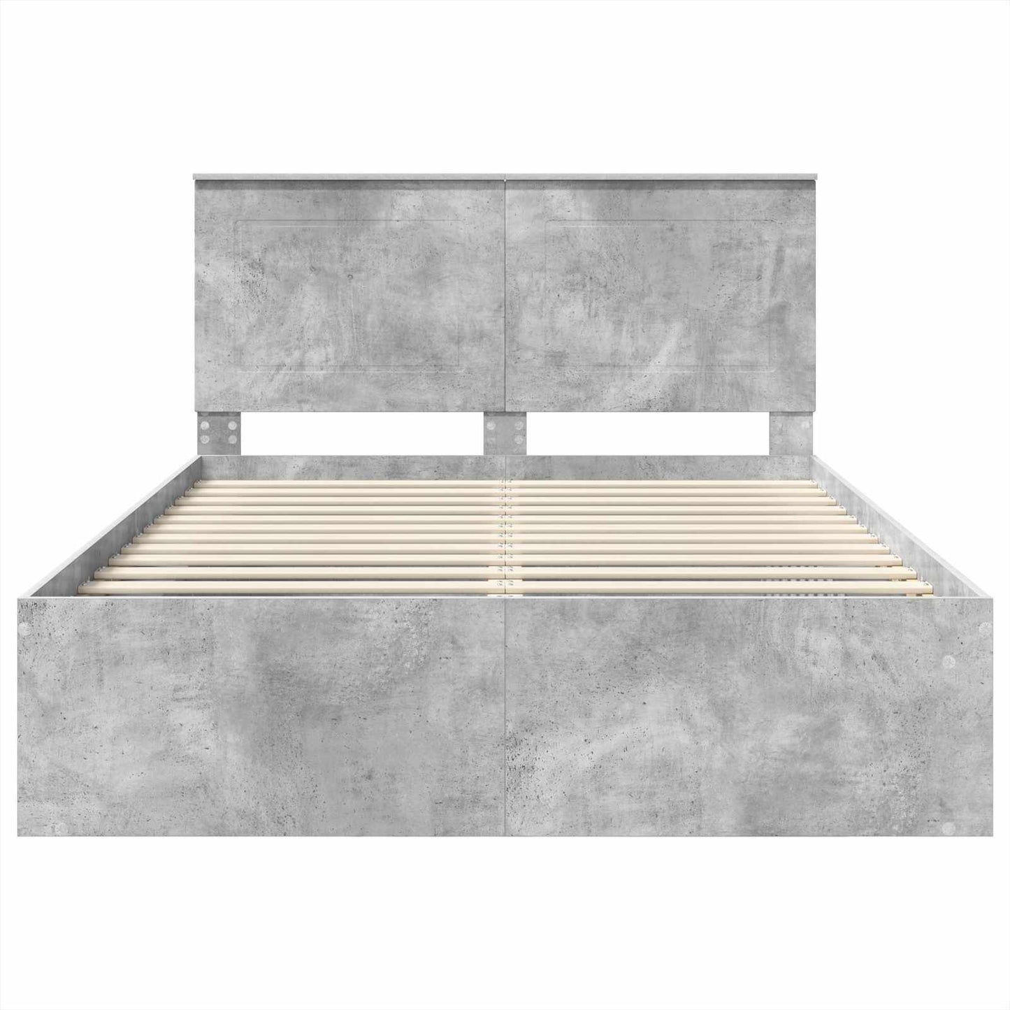 Sengestamme med hodegjerde Betong 140 x 200 cm Massiv furu