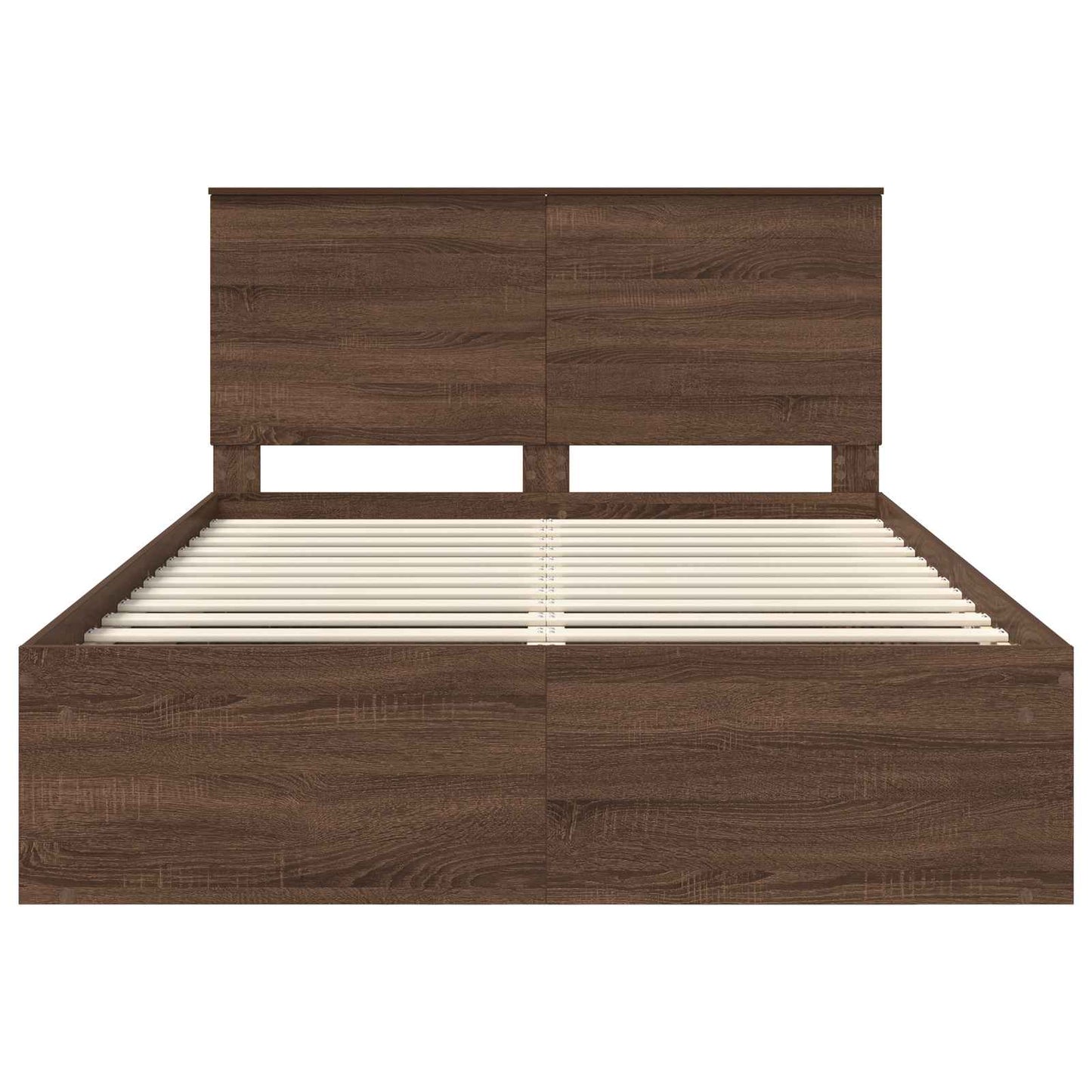 Sengestamme med hodegjerde Brun Eik 140 x 200 cm Massiv furu