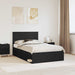 Sengestamme med hodegjerde Svart 135 x 190 cm Massiv furu