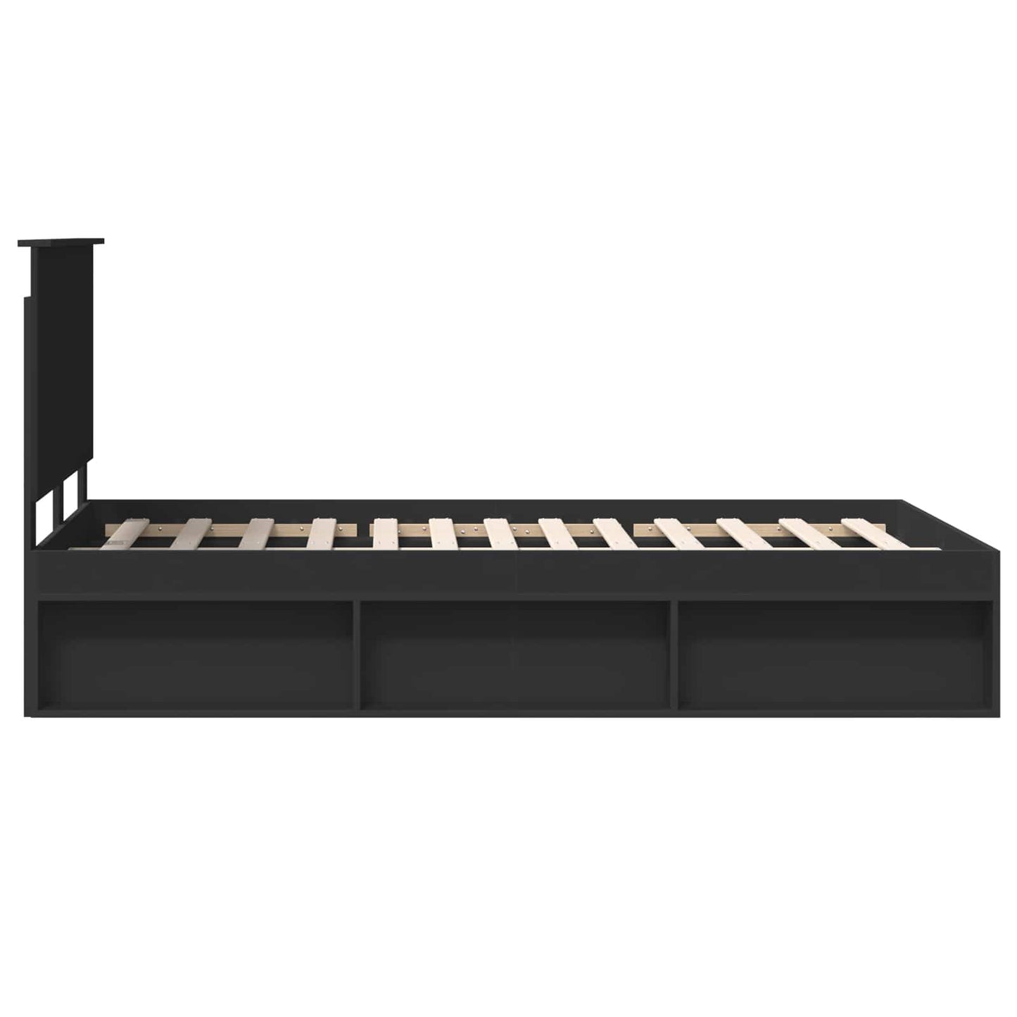 Sengestamme med hodegjerde Svart 135 x 190 cm Massiv furu