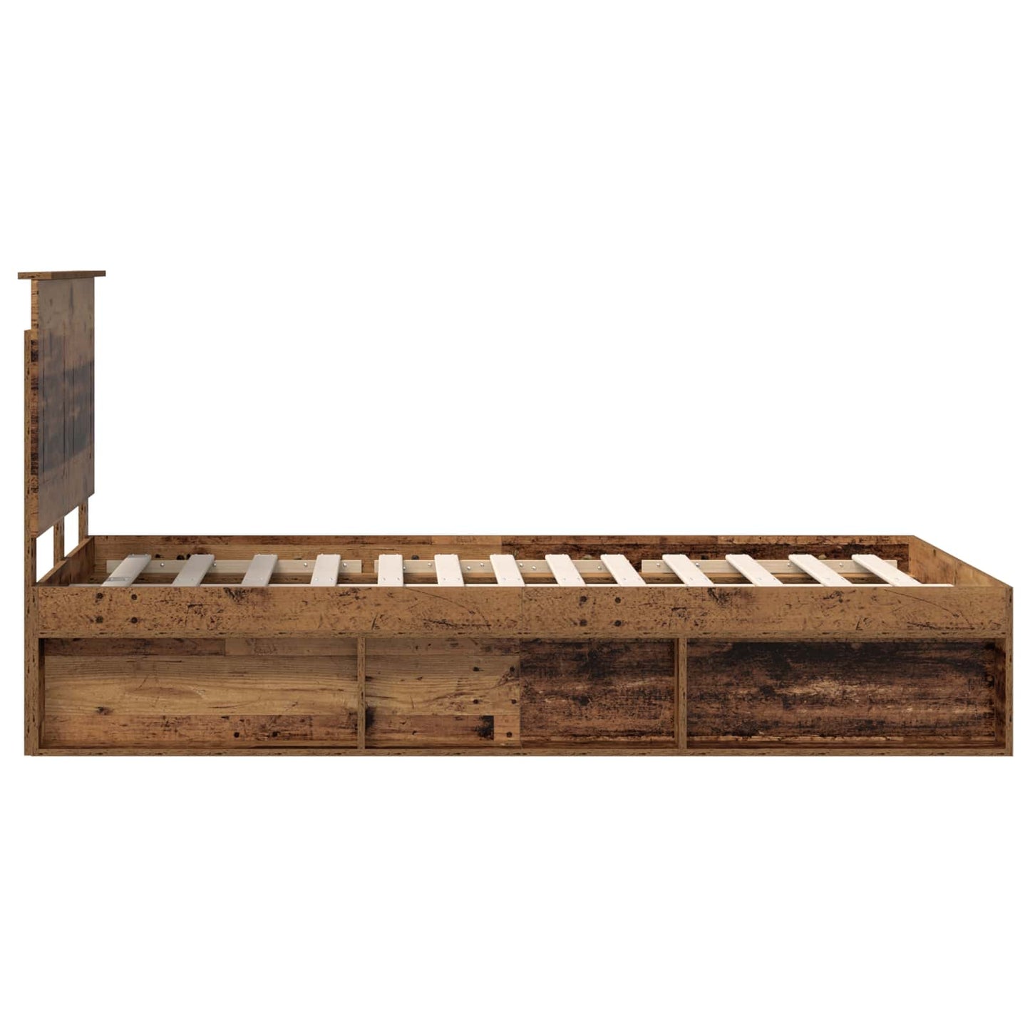 Sengestamme med hodegjerde Gammelt tre 135 x 190 cm Massiv furu