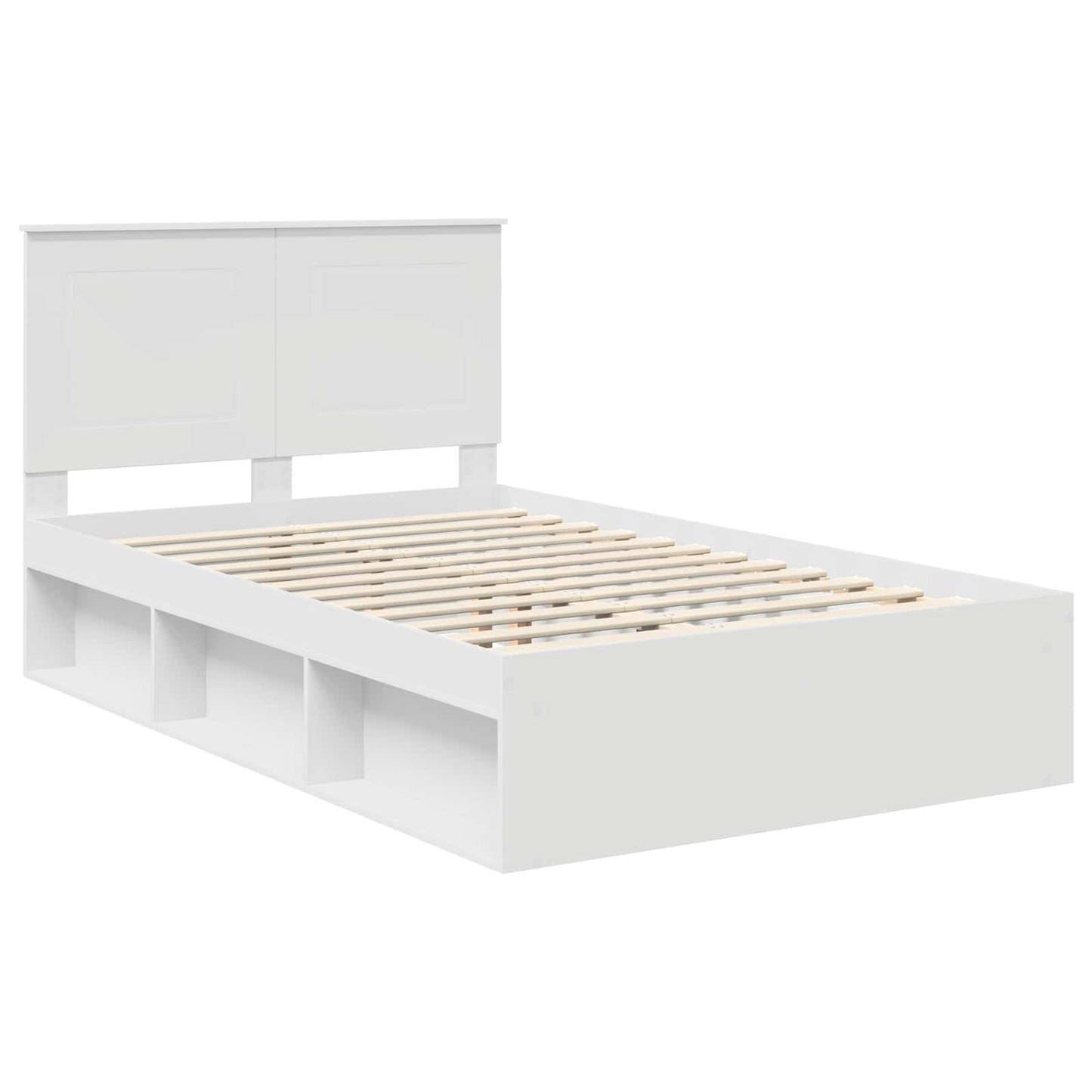 Sengestamme med hodegjerde Hvit 120 x 190 cm Massiv furu