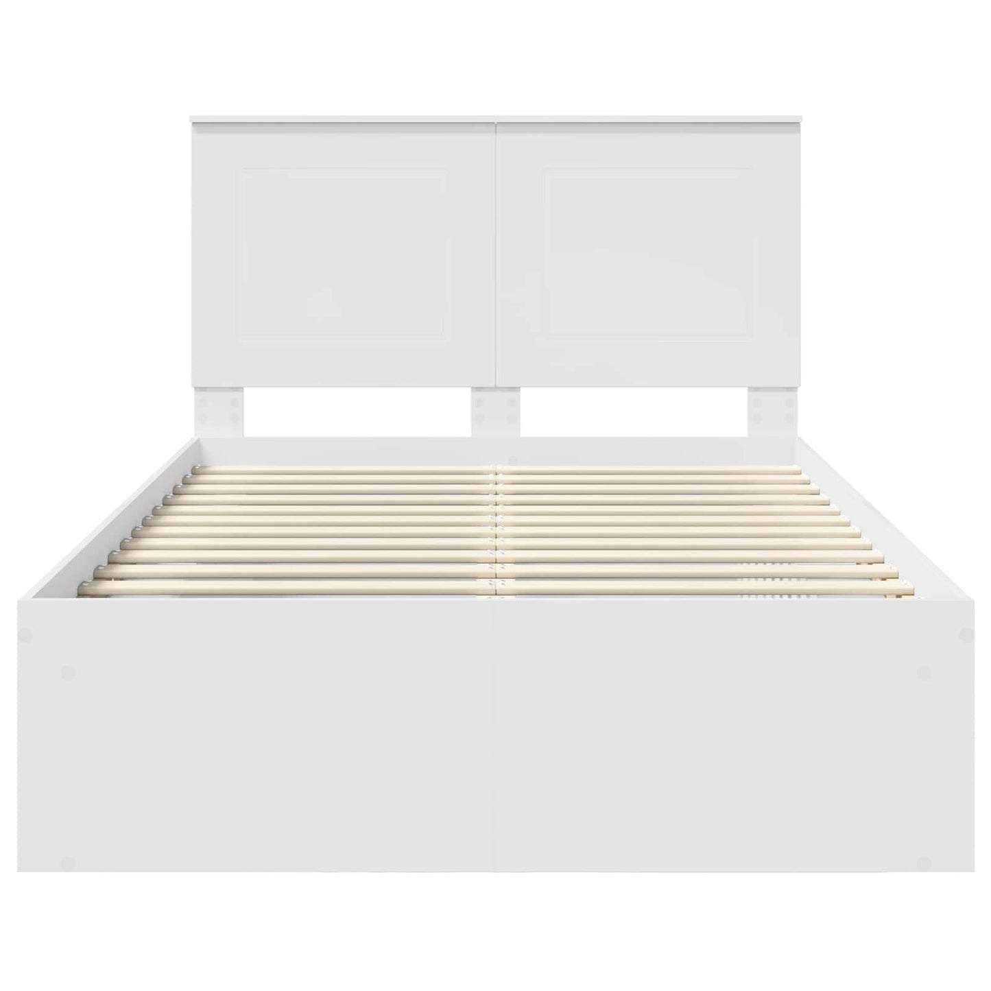 Sengestamme med hodegjerde Hvit 120 x 190 cm Massiv furu