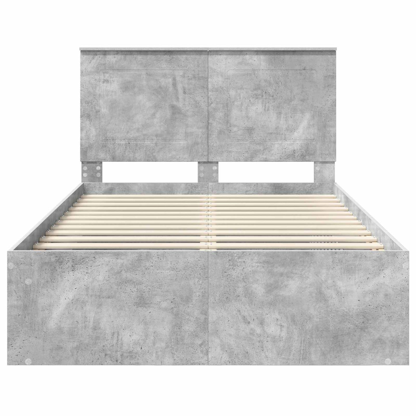 Sengestamme med hodegjerde Betong 120 x 190 cm Massiv furu