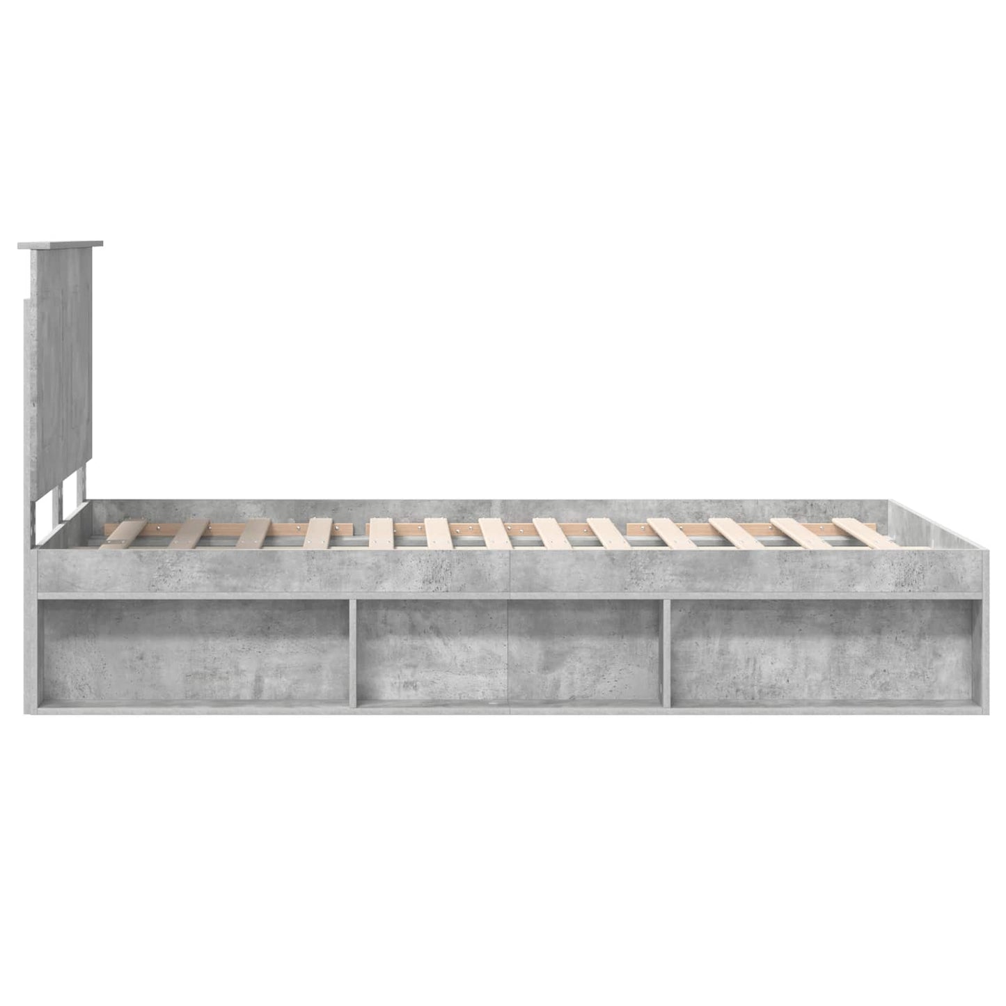 Sengestamme med hodegjerde Betong 120 x 200 cm Massiv furu