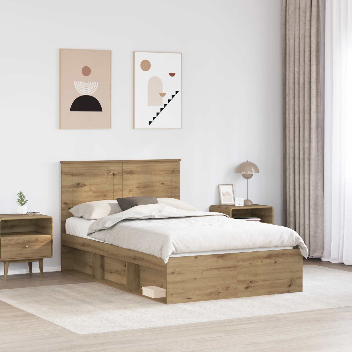 Sengestamme Kunstnerisk Eik 120 x 200 cm Massiv furu