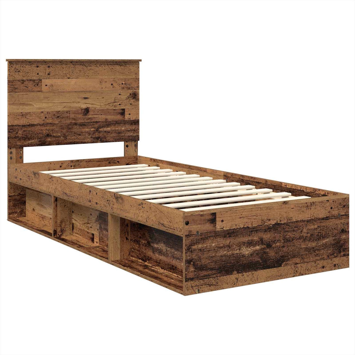 Sengestamme med hodegjerde Gammelt tre 100 x 200 cm Massiv furu