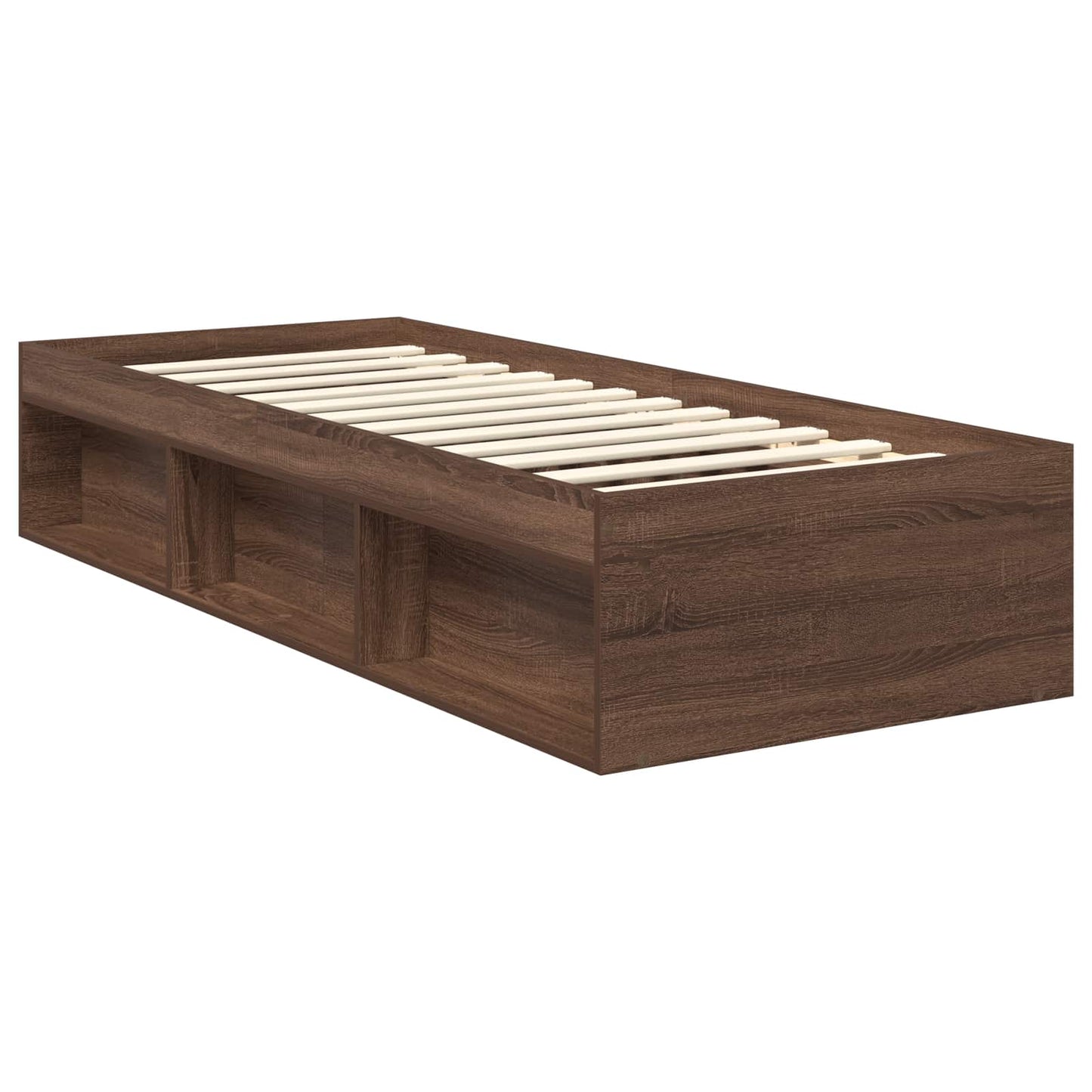 Sengestamme med hodegjerde Brun Eik 75 x 190 cm Massiv furu