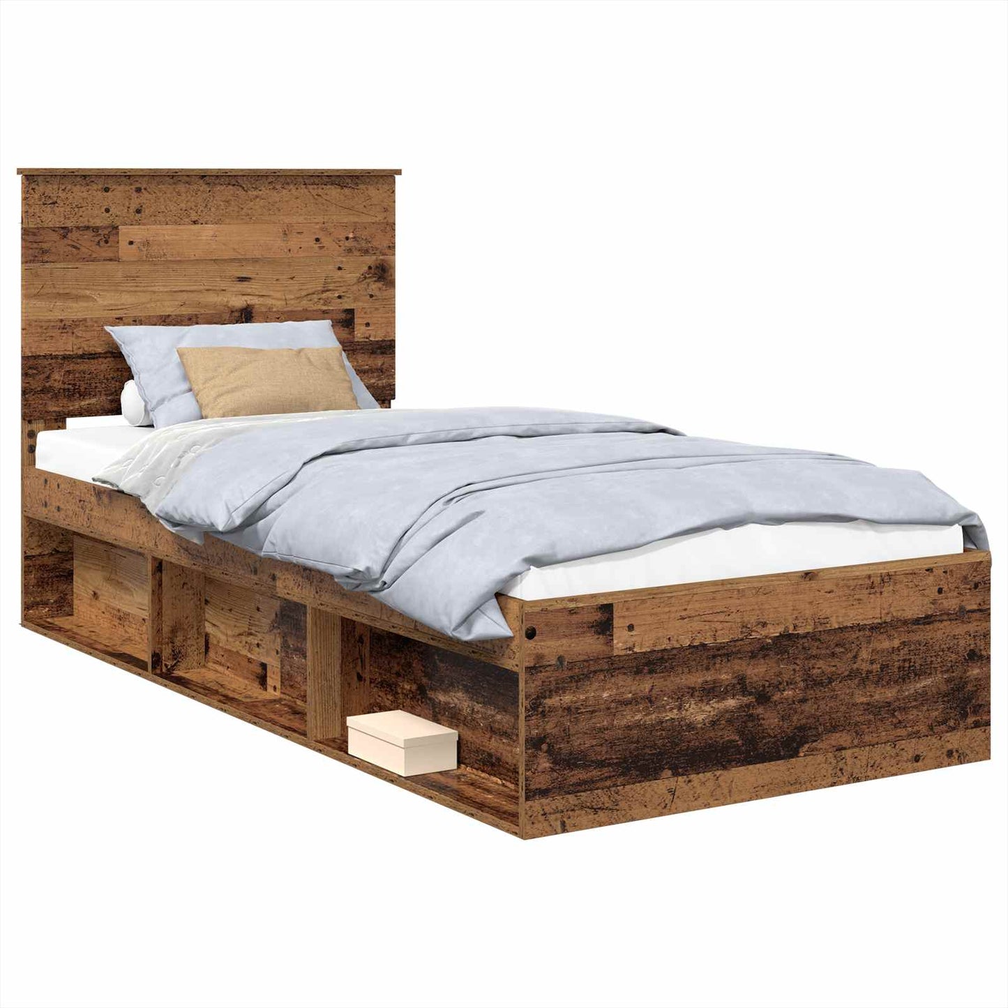 Sengestamme med hodegjerde Gammelt tre 75 x 190 cm Massiv furu