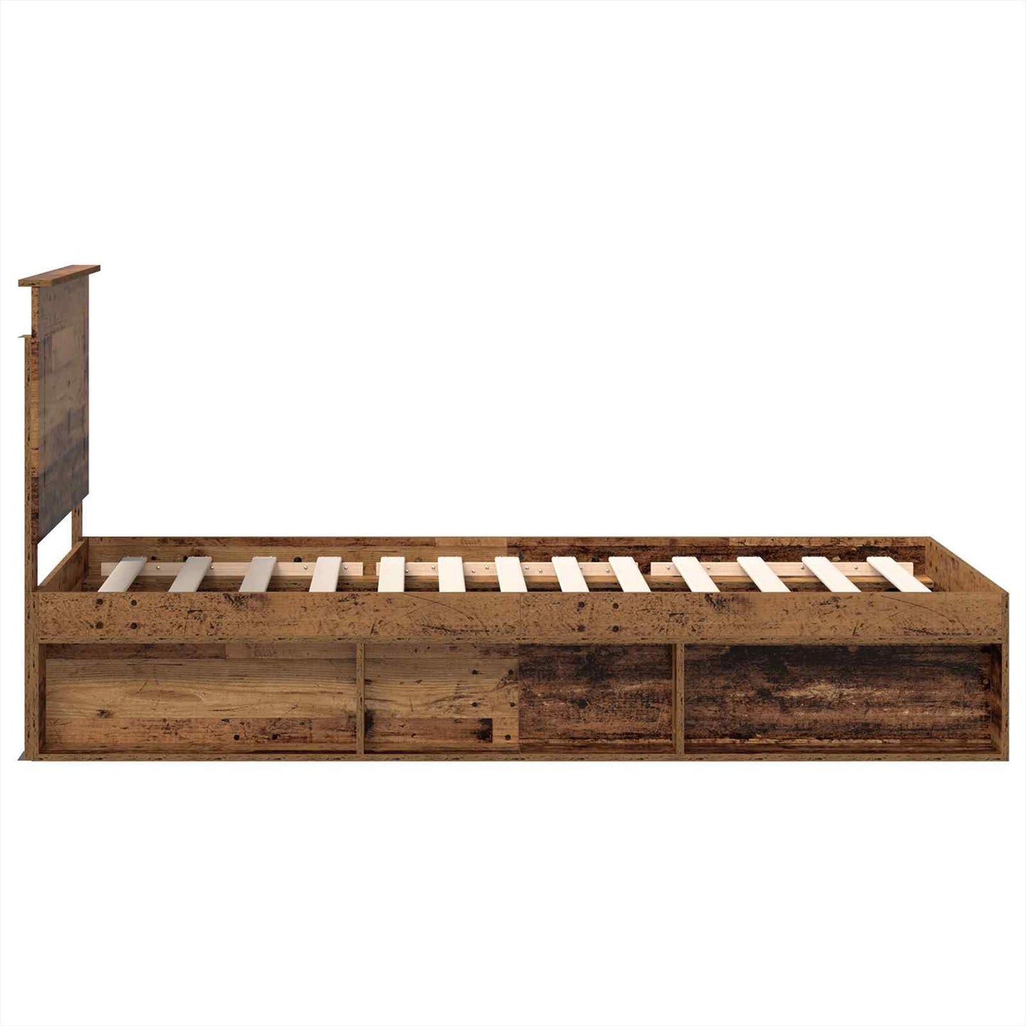Sengestamme med hodegjerde Gammelt tre 75 x 190 cm Massiv furu