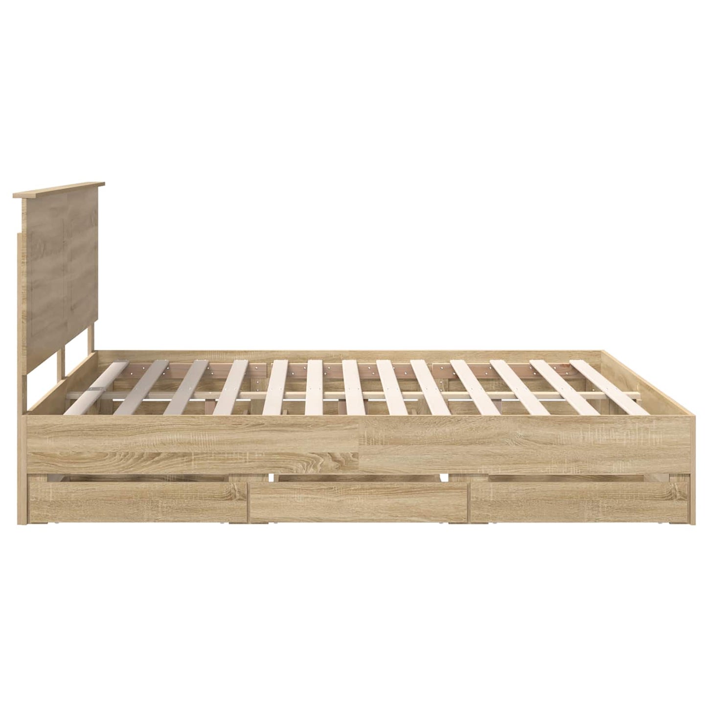 Sengestamme med skuff Sonoma eik 200 x 200 cm Ingeniørtre