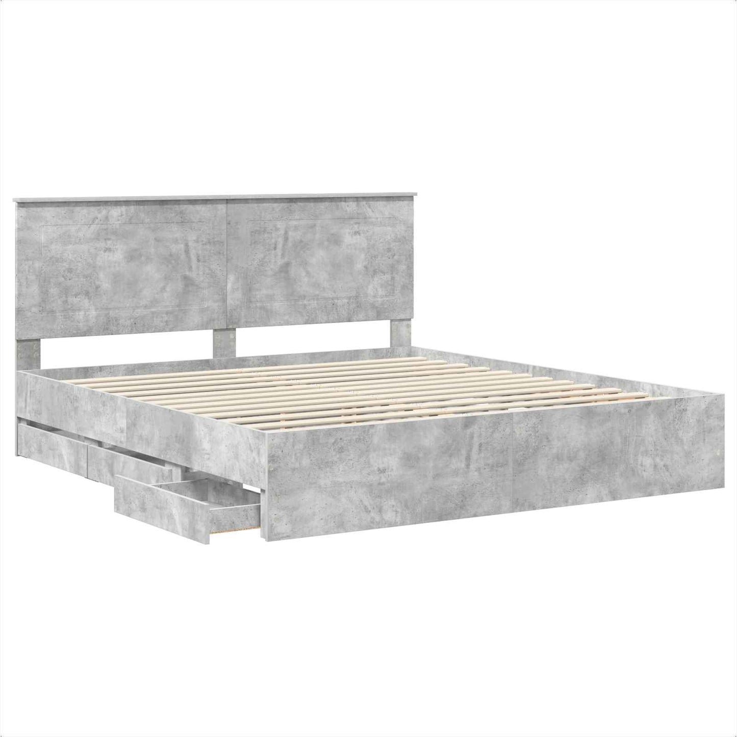 Sengestamme med skuff Betonggrå 200 x 200 cm Ingeniørtre