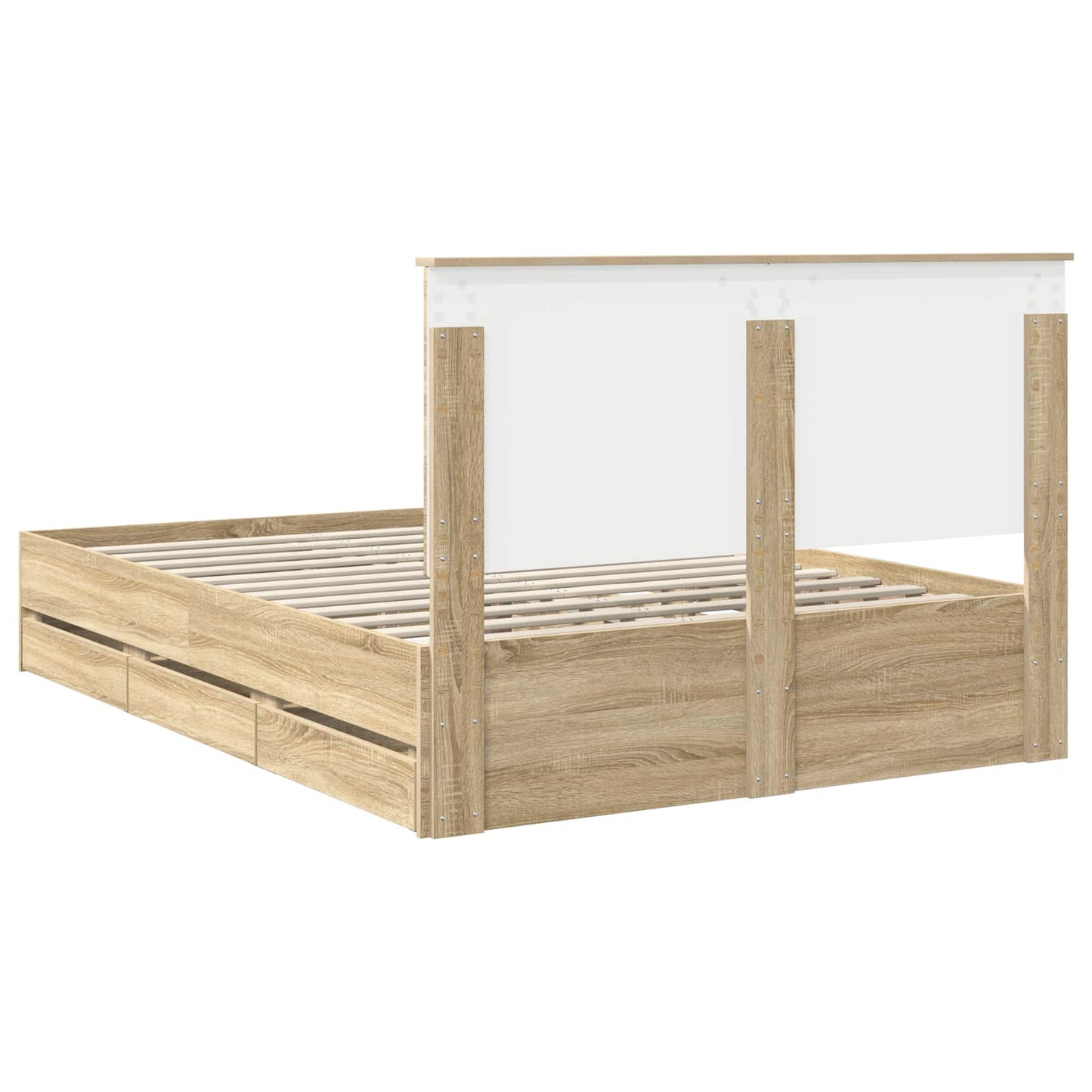 Sengestamme med skuff Sonoma eik 150 x 200 cm Ingeniørtre