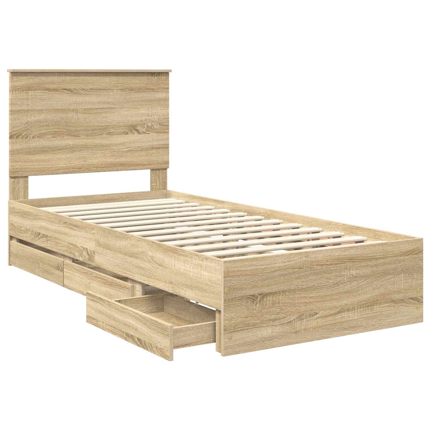 Sengestamme med skuff Sonoma eik 75 x 190 cm Ingeniørtre
