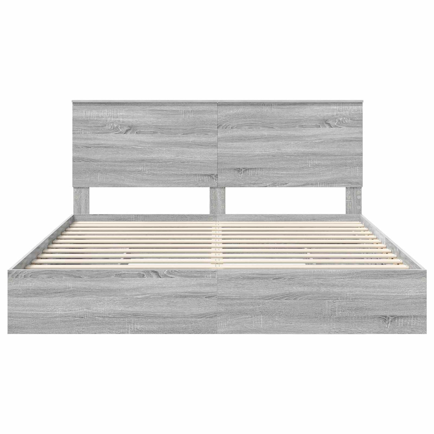 Seng med Oppbevaring Grå Sonoma 200 x 200 cm Konstruert tre