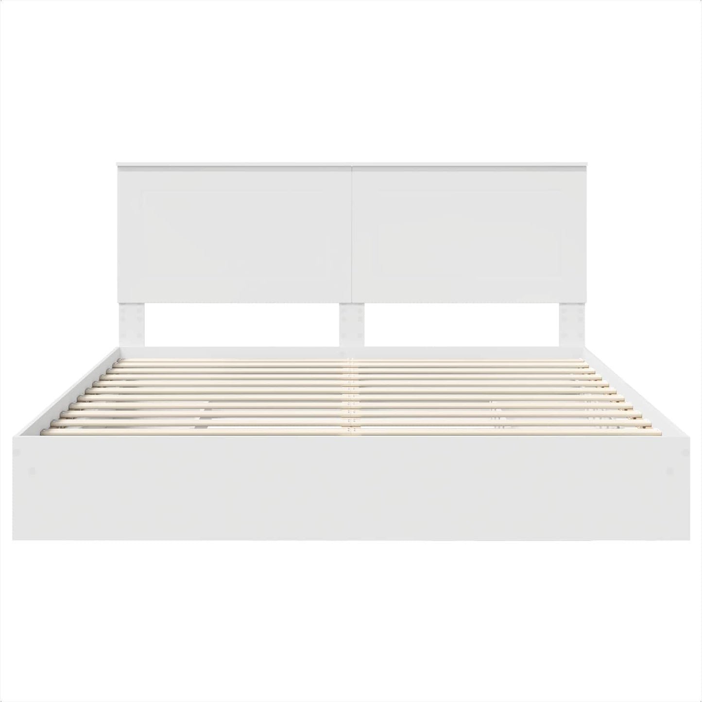 Seng med Oppbevaring med skuff Hvit 180 x 200 cm Konstruert tre