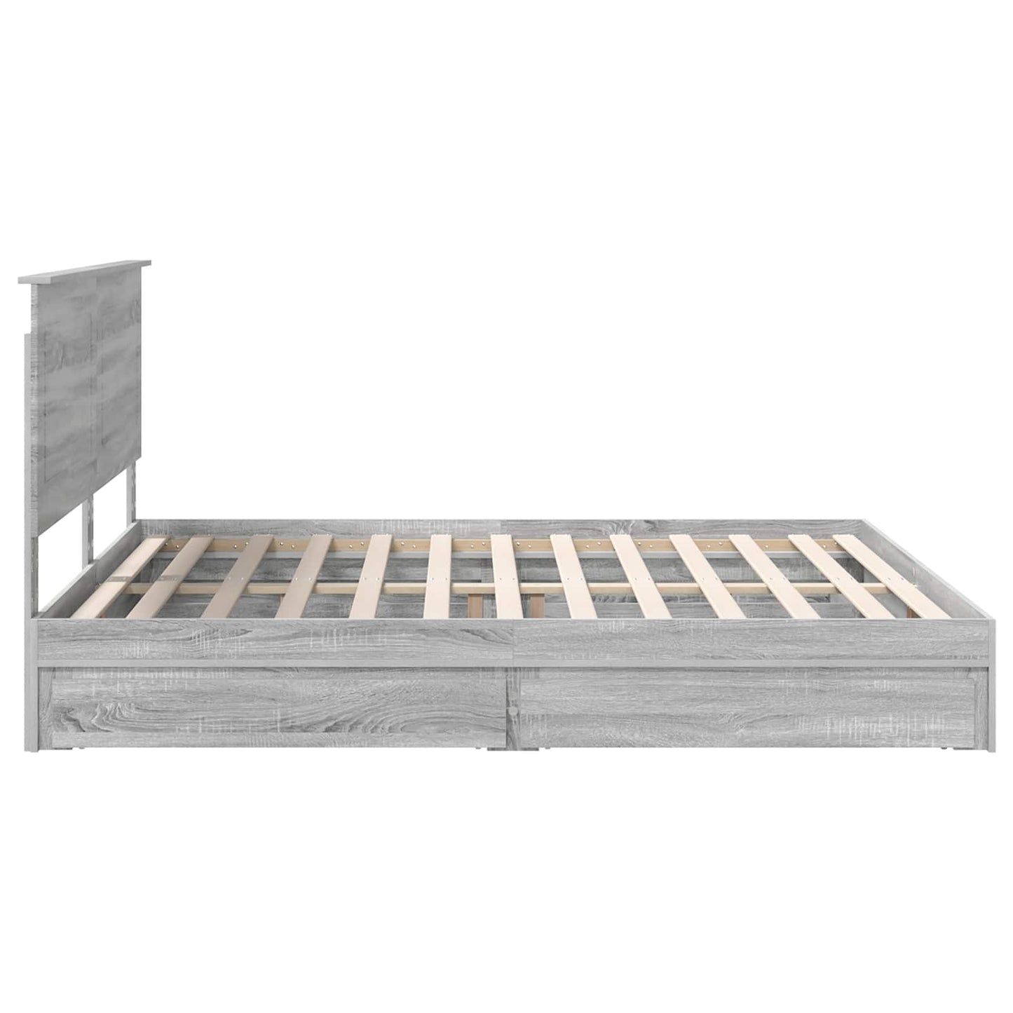 Seng med Oppbevaring Grå Sonoma 180 x 200 cm Konstruert tre