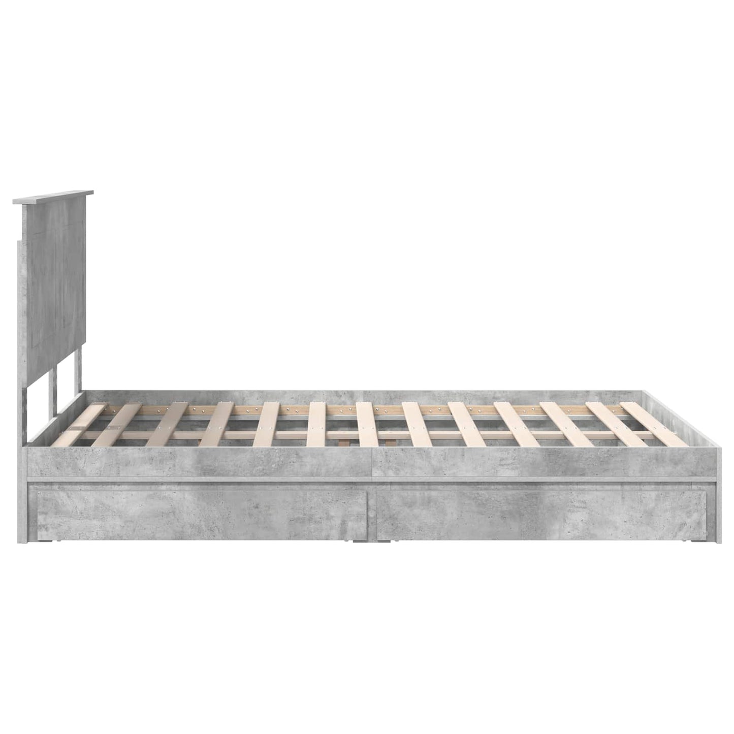 Seng med Oppbevaring Betonggrå 150 x 200 cm Konstruert tre