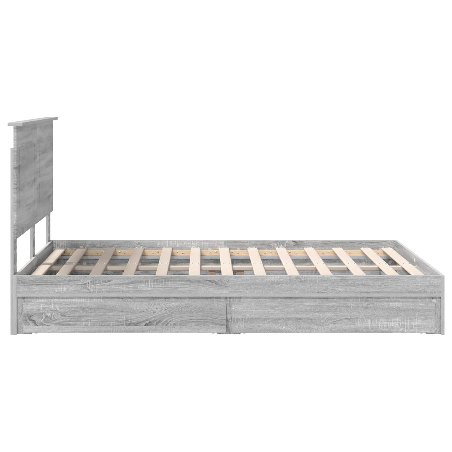 Seng med Oppbevaring Grå Sonoma 150 x 200 cm Konstruert tre
