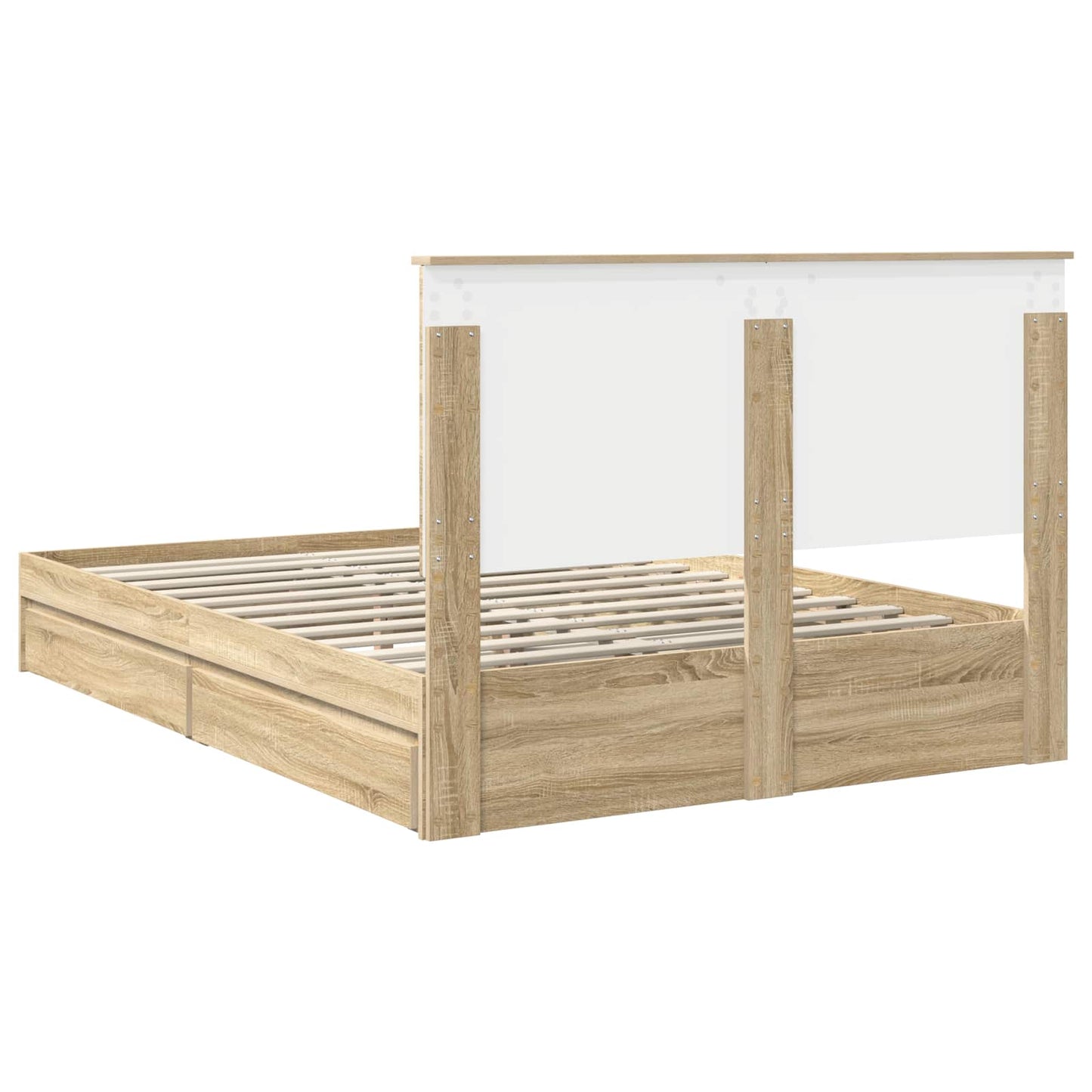 Seng med Oppbevaring Sonoma eik 140 x 200 cm Konstruert tre