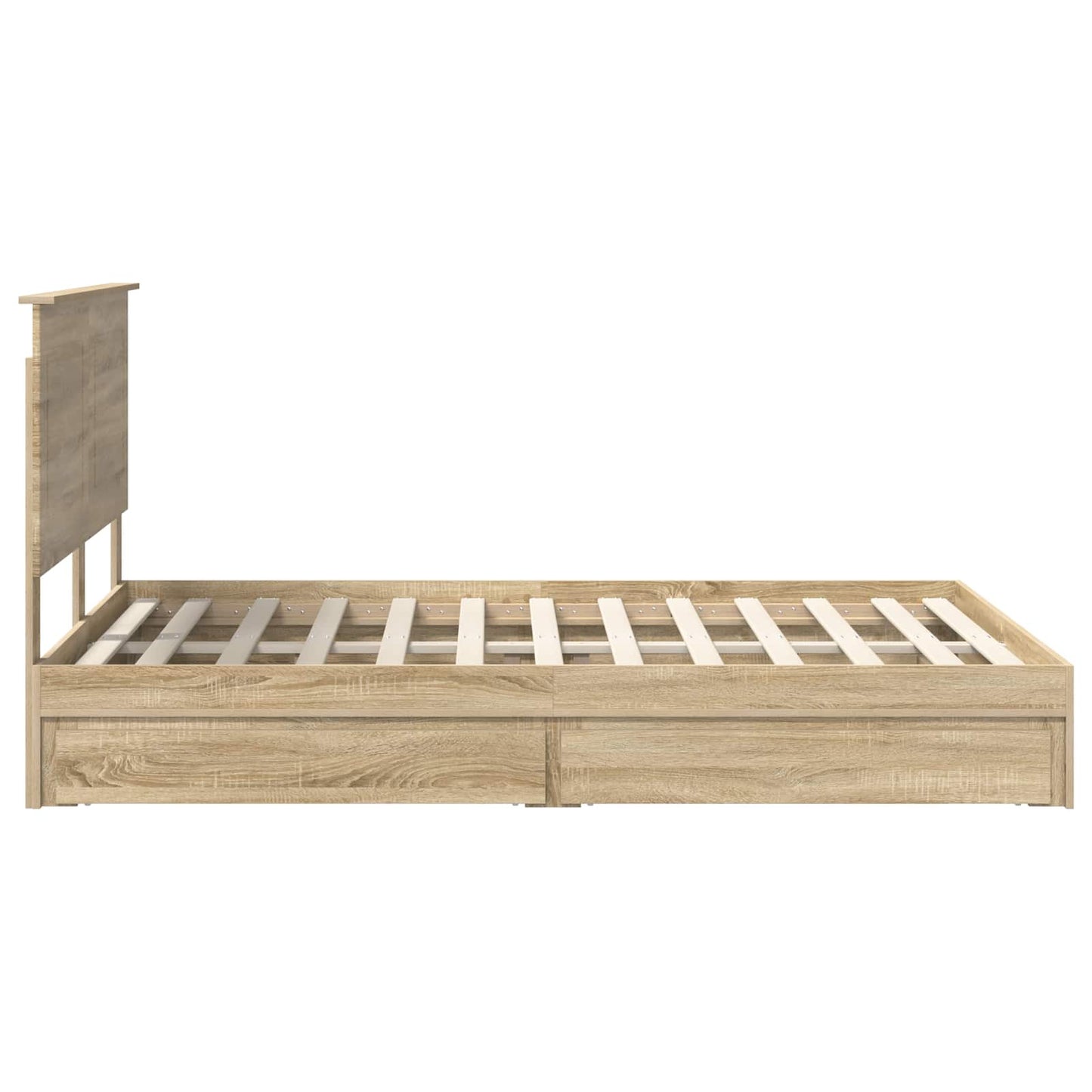 Seng med Oppbevaring Sonoma eik 140 x 200 cm Konstruert tre