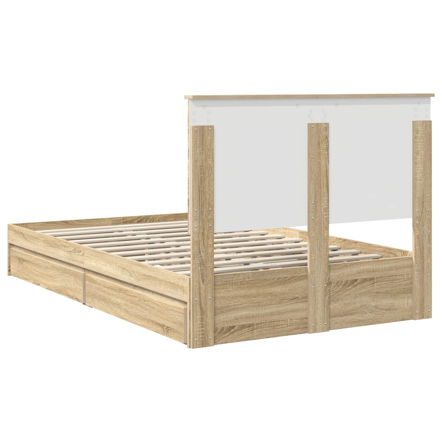 Seng med Oppbevaring Sonoma eik 135 x 190 cm Konstruert tre