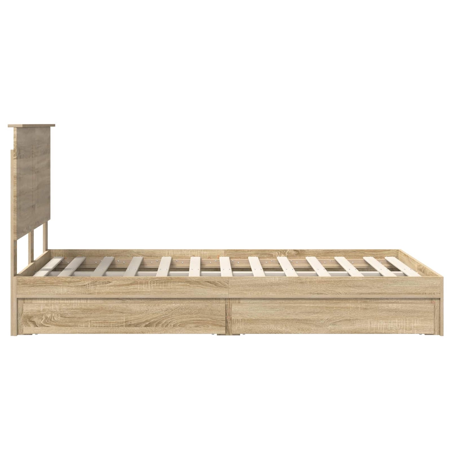 Seng med Oppbevaring Sonoma eik 135 x 190 cm Konstruert tre