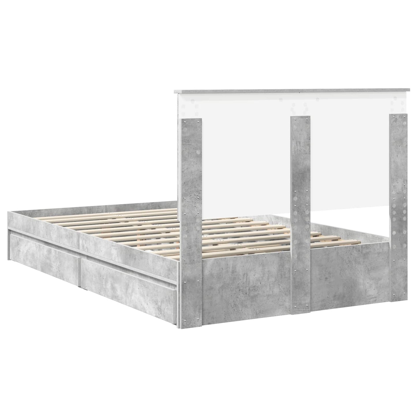 Seng med Oppbevaring Betonggrå 135 x 190 cm Konstruert tre