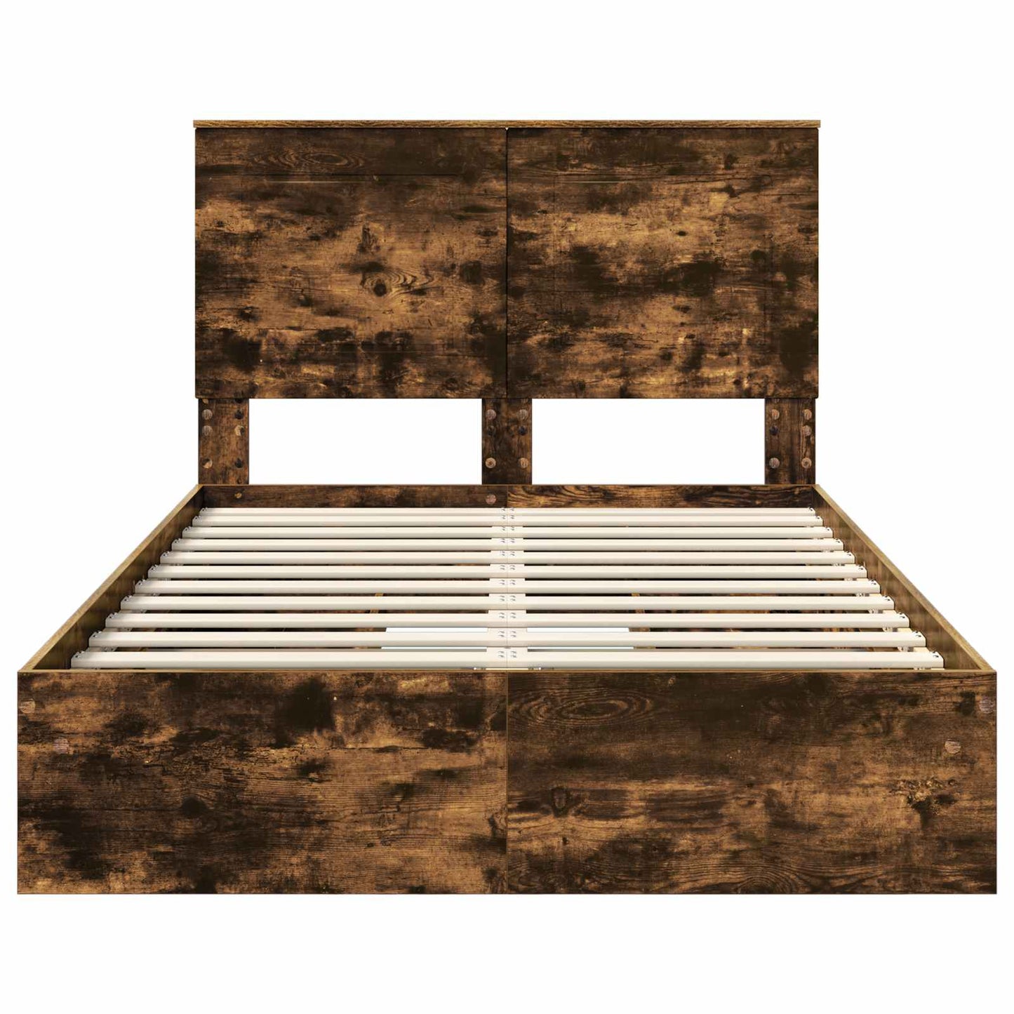 Seng med Oppbevaring Røkt eik 135 x 190 cm Konstruert tre
