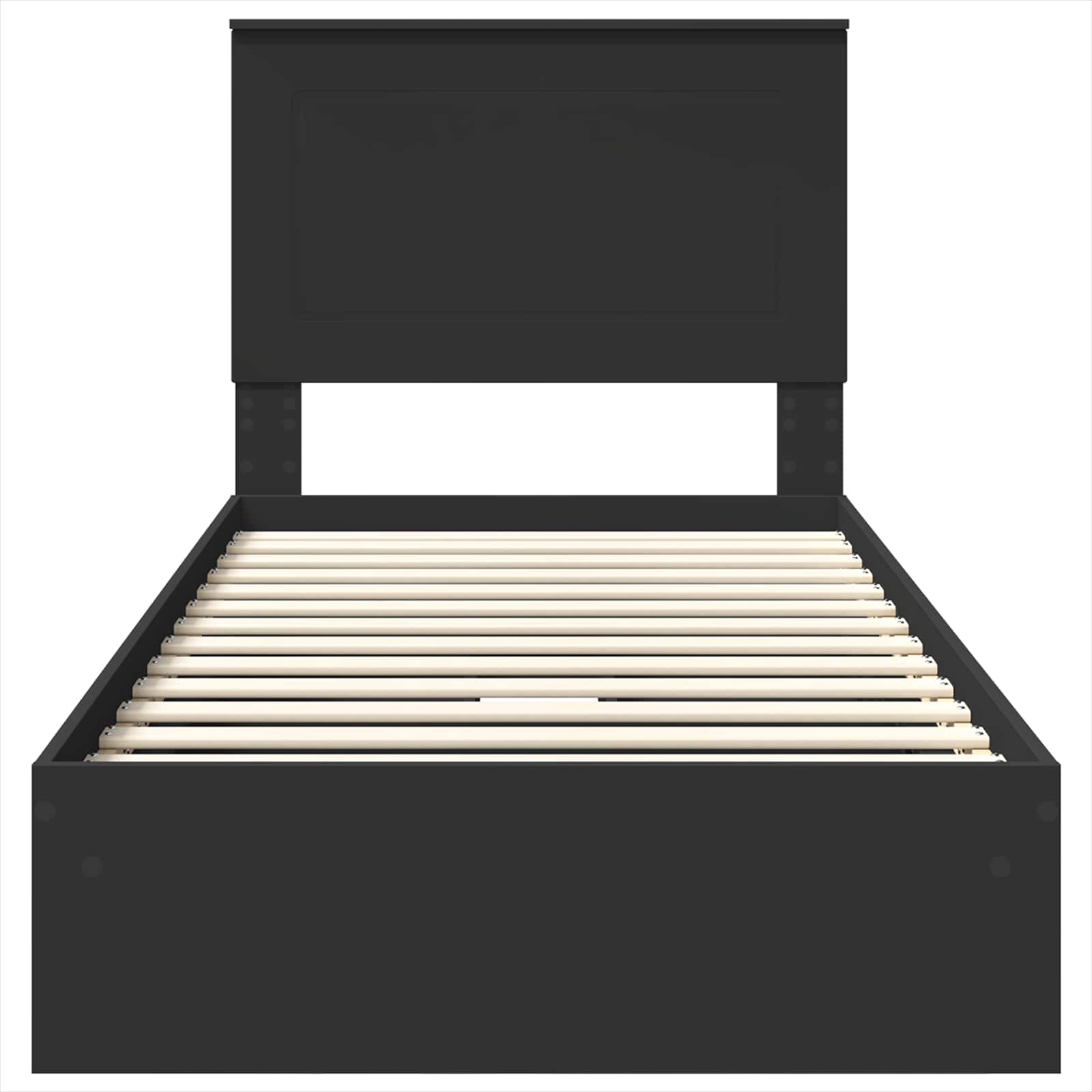 Seng med Oppbevaring Svart 100 x 200 cm Konstruert tre