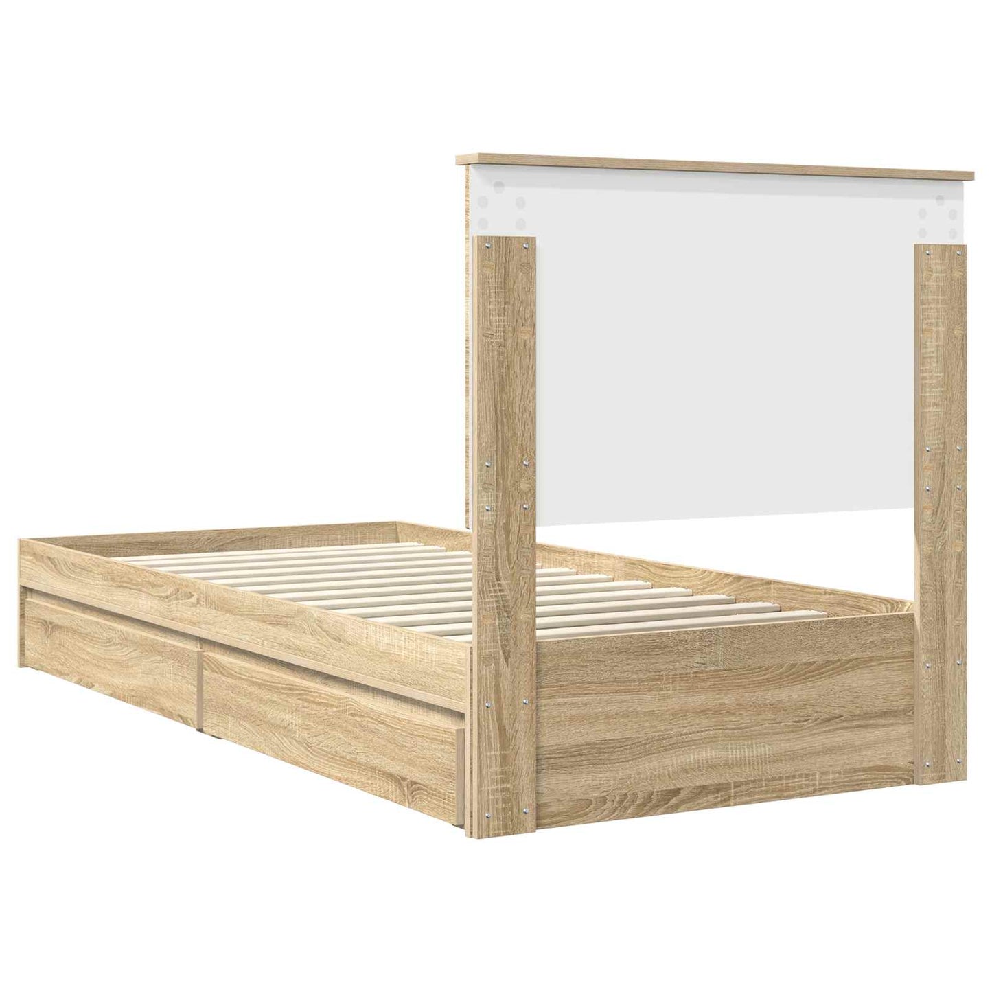 Seng med Oppbevaring Sonoma eik 100 x 200 cm Konstruert tre
