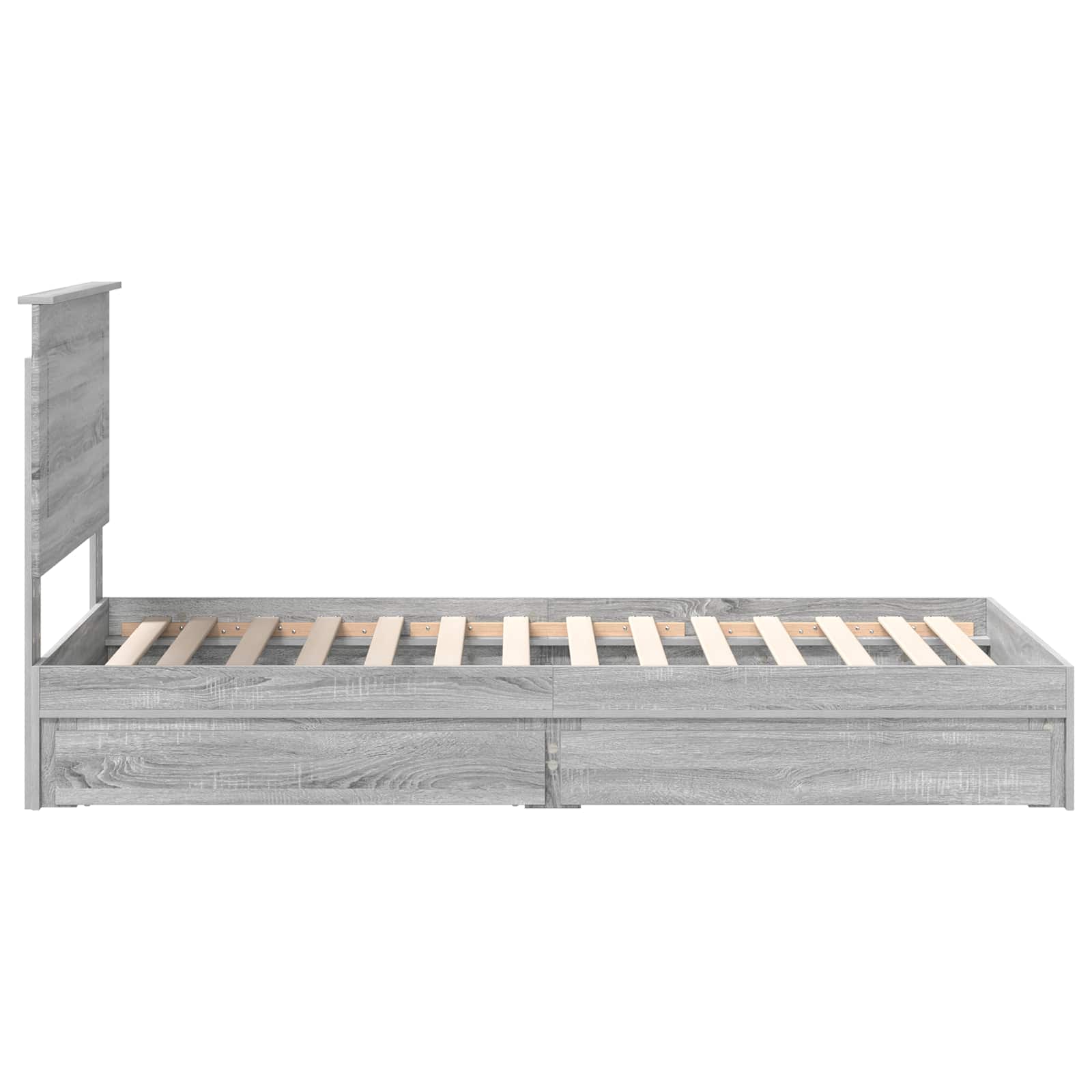 Seng med Oppbevaring Grå Sonoma 100 x 200 cm Konstruert tre