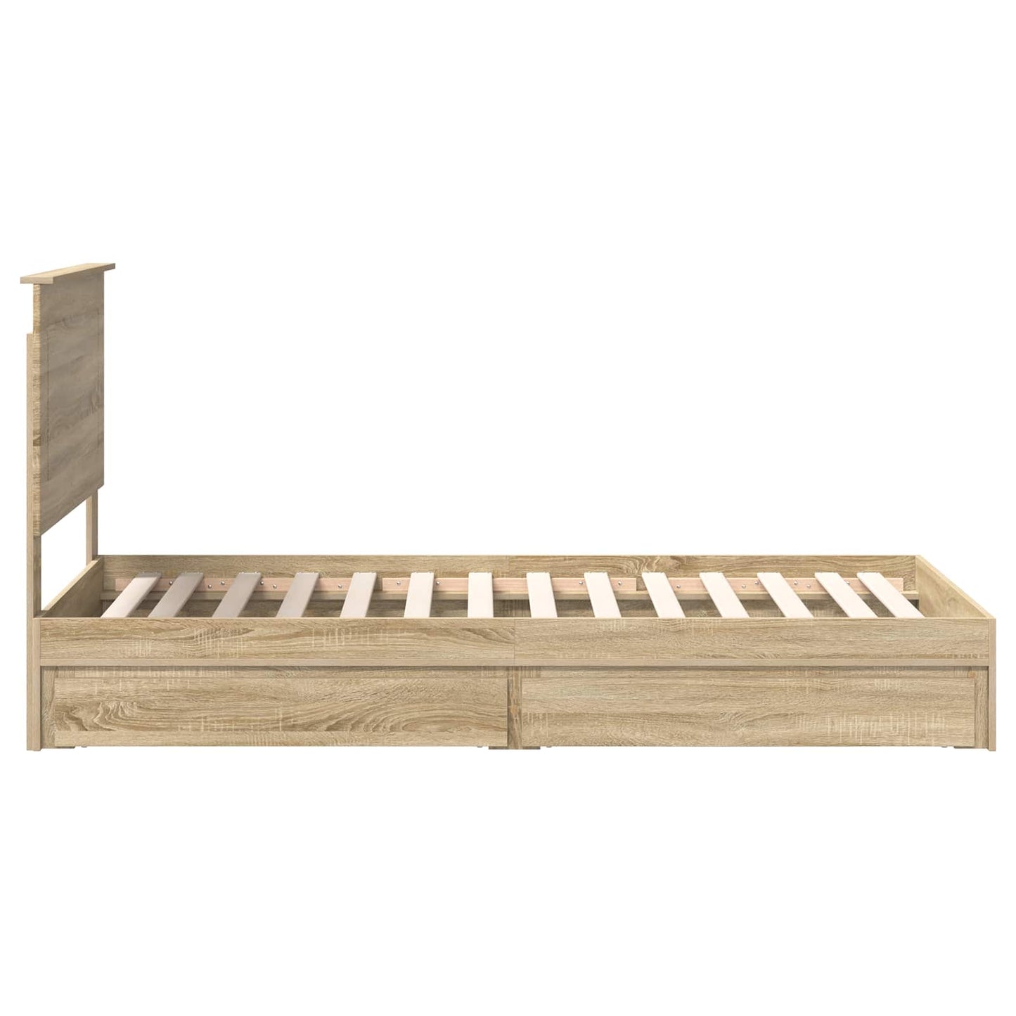 Seng med Oppbevaring Sonoma eik 90 x 190 cm Konstruert tre