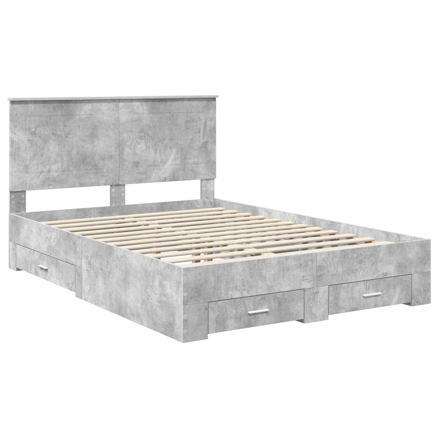 Sengestamme med skuff Betonggrå 160 x 200 cm Konstruert tre