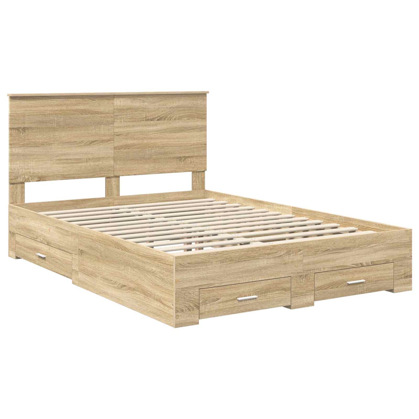 Sengestamme med skuff Sonoma eik 150 x 200 cm Konstruert tre