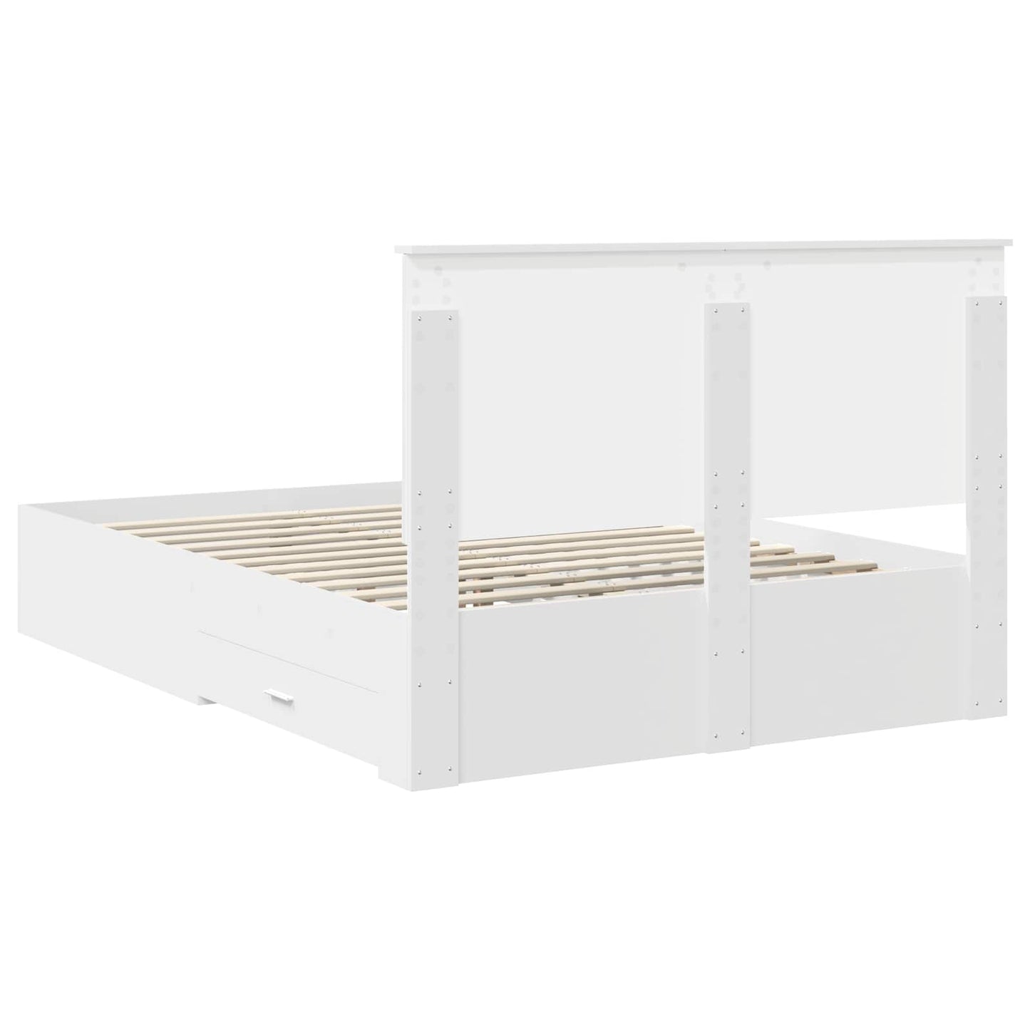 Sengestamme med hodegjerde Hvit 140 x 200 cm Konstruert tre