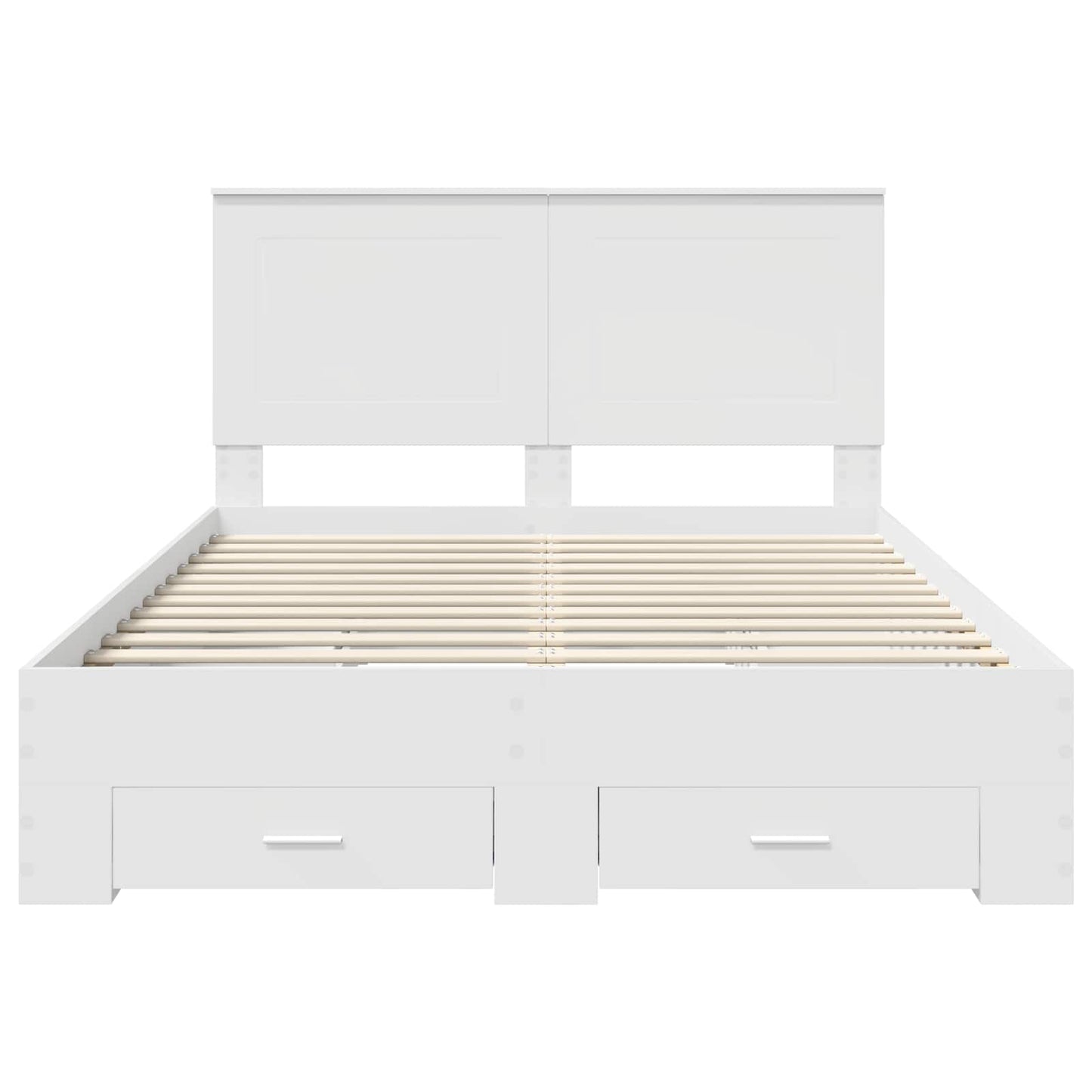 Sengestamme med hodegjerde Hvit 140 x 200 cm Konstruert tre
