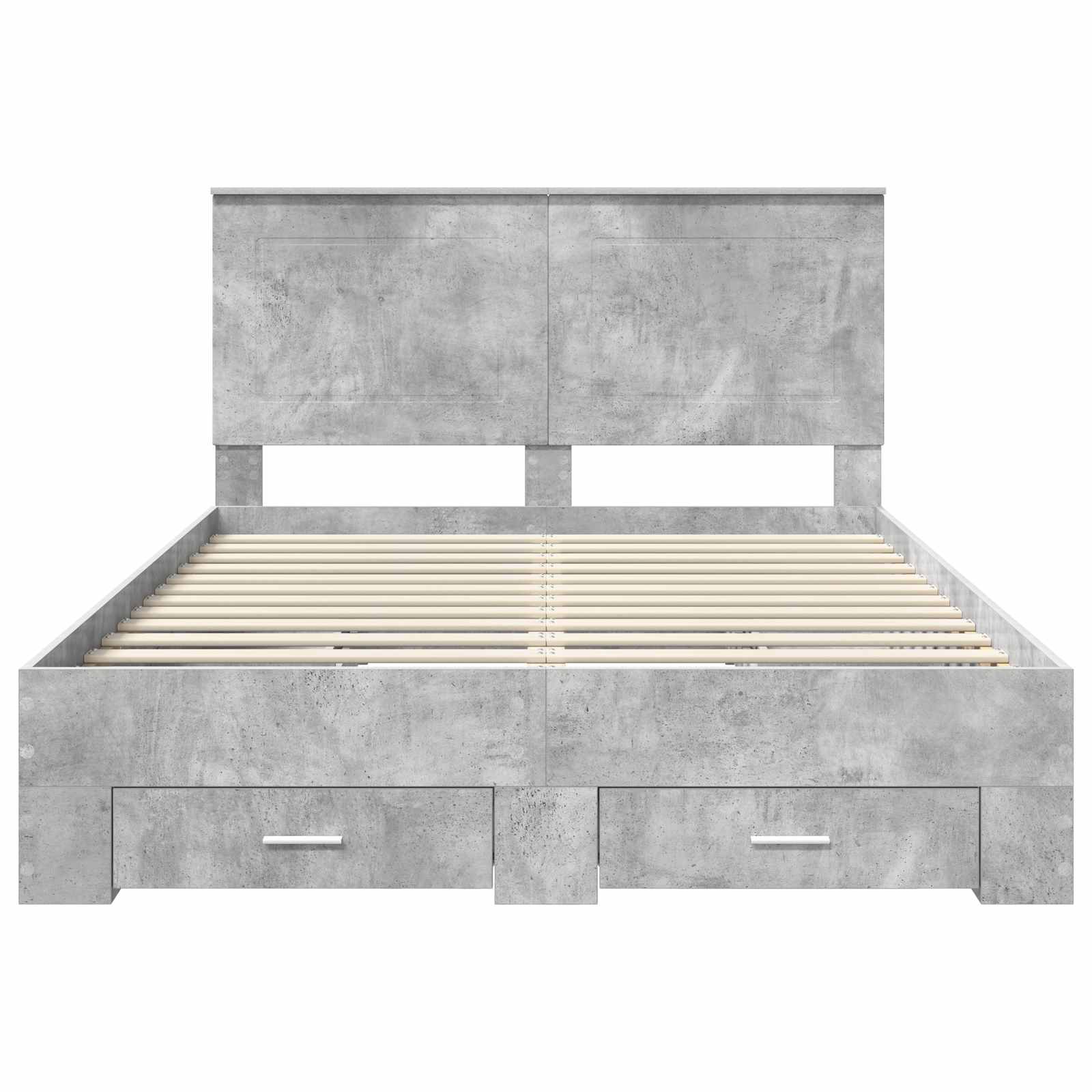 Sengestamme med skuff Betonggrå 140 x 200 cm Konstruert tre