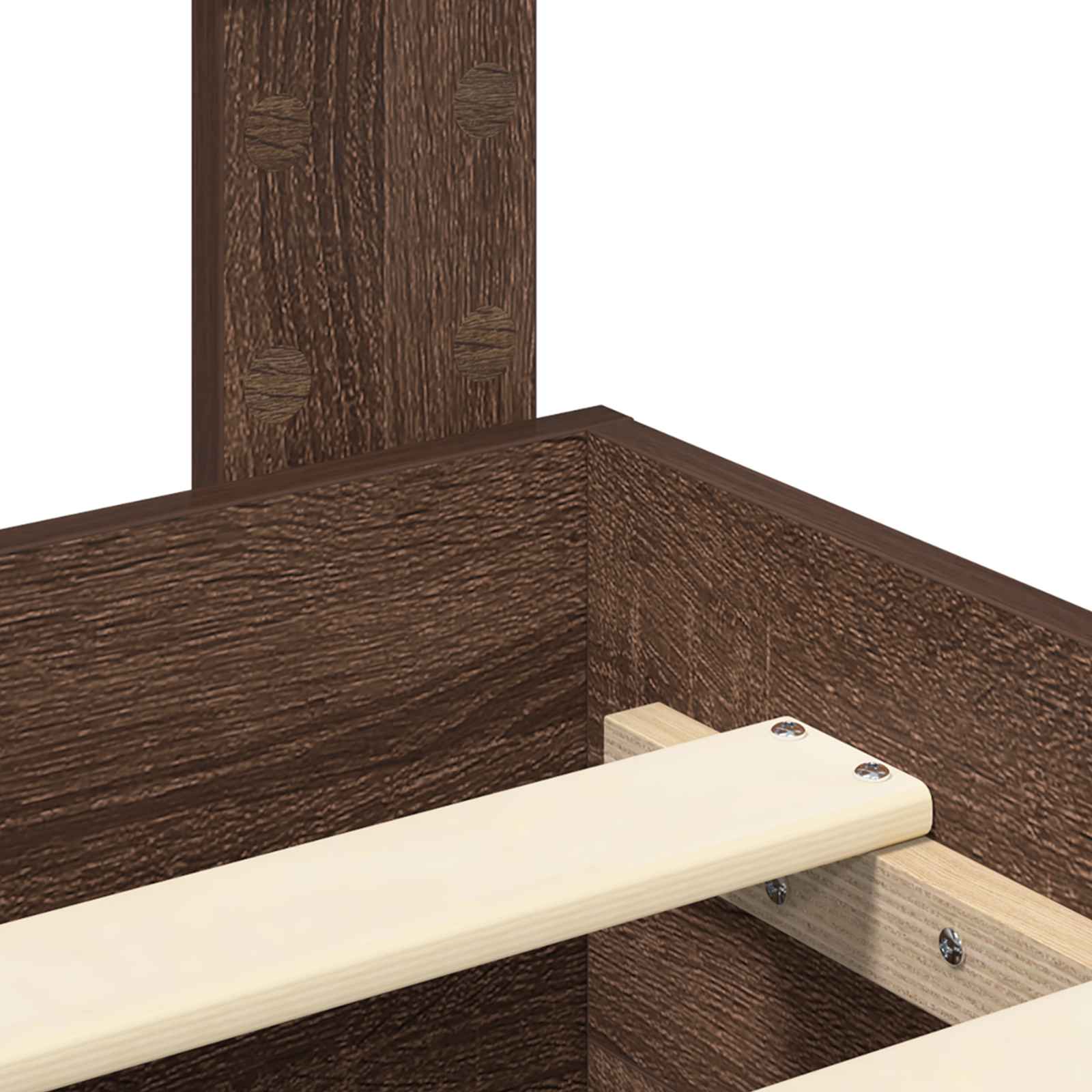 Sengestamme Brun Eik og Sølv 135 x 190 cm Konstruert tre