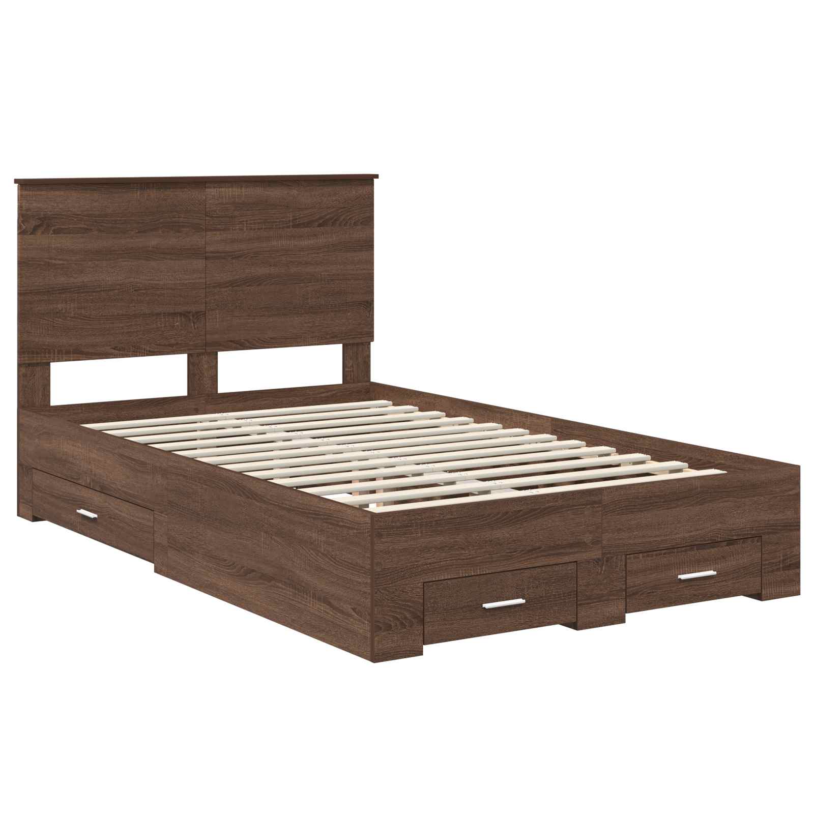 Sengestamme Brun Eik og Sølv 135 x 190 cm Konstruert tre