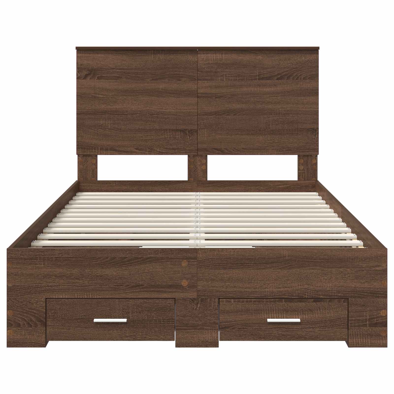 Sengestamme Brun Eik og Sølv 135 x 190 cm Konstruert tre