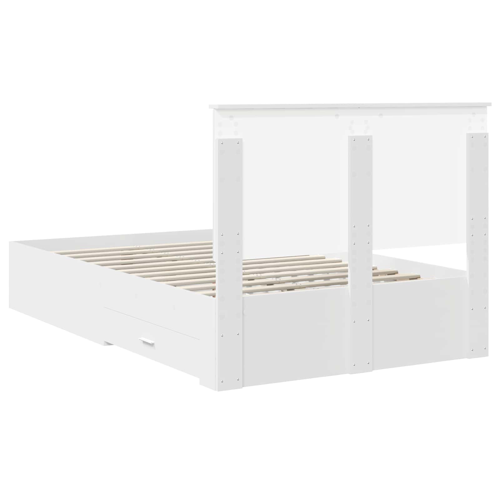 Sengestamme med hodegjerde Hvit 120 x 190 cm Konstruert tre